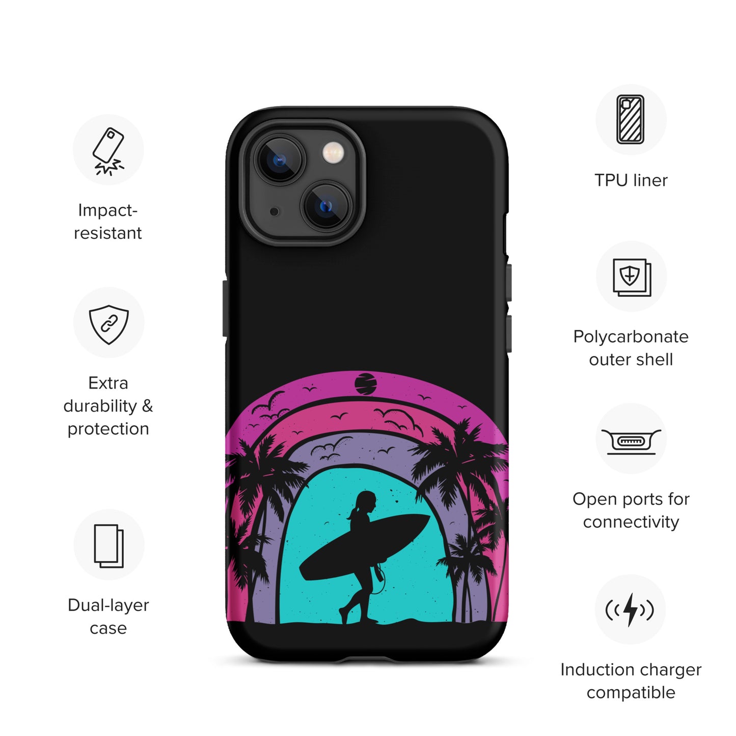 Surfer Girl at Night Tough Case for iPhone®