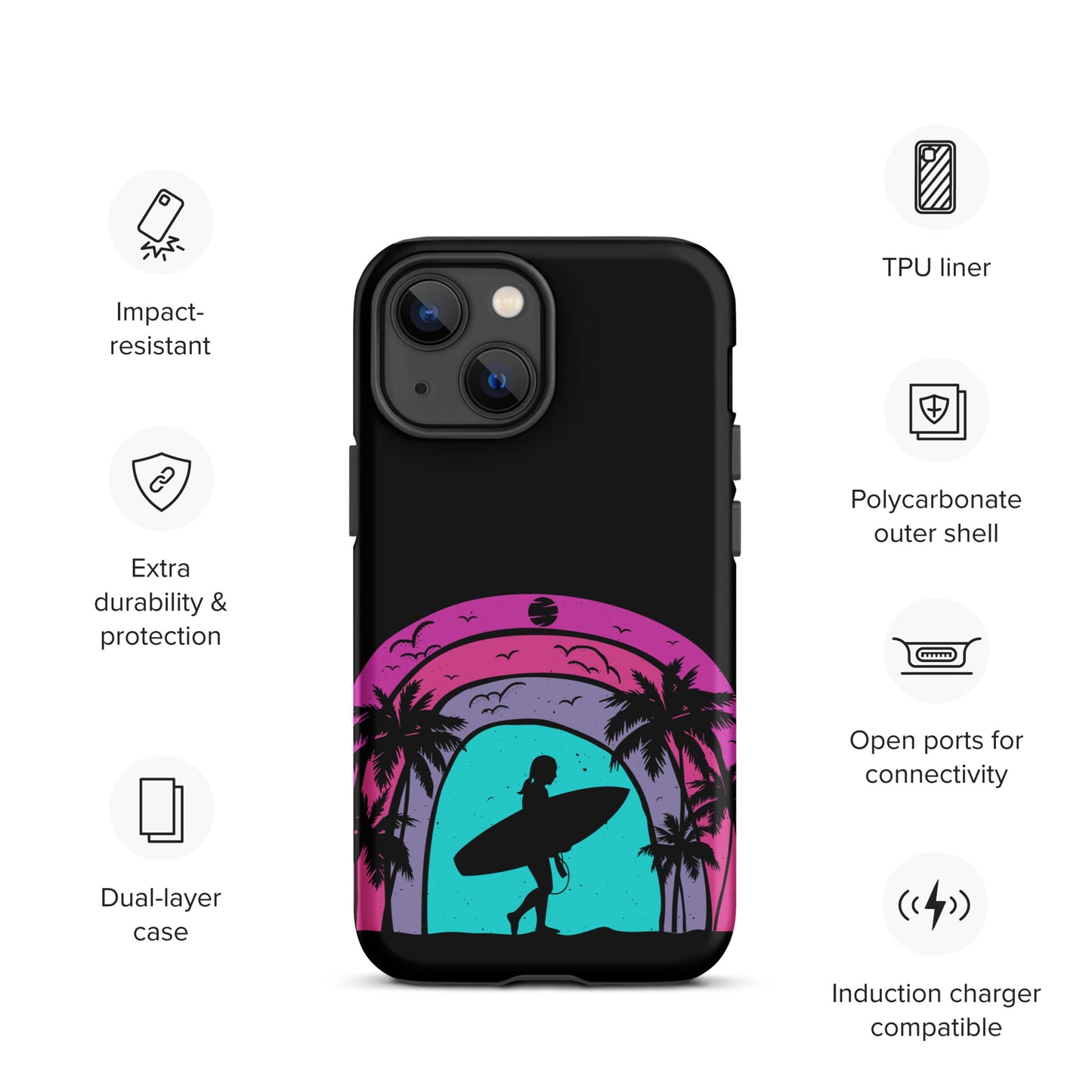 Surfer Girl at Night Tough Case for iPhone®