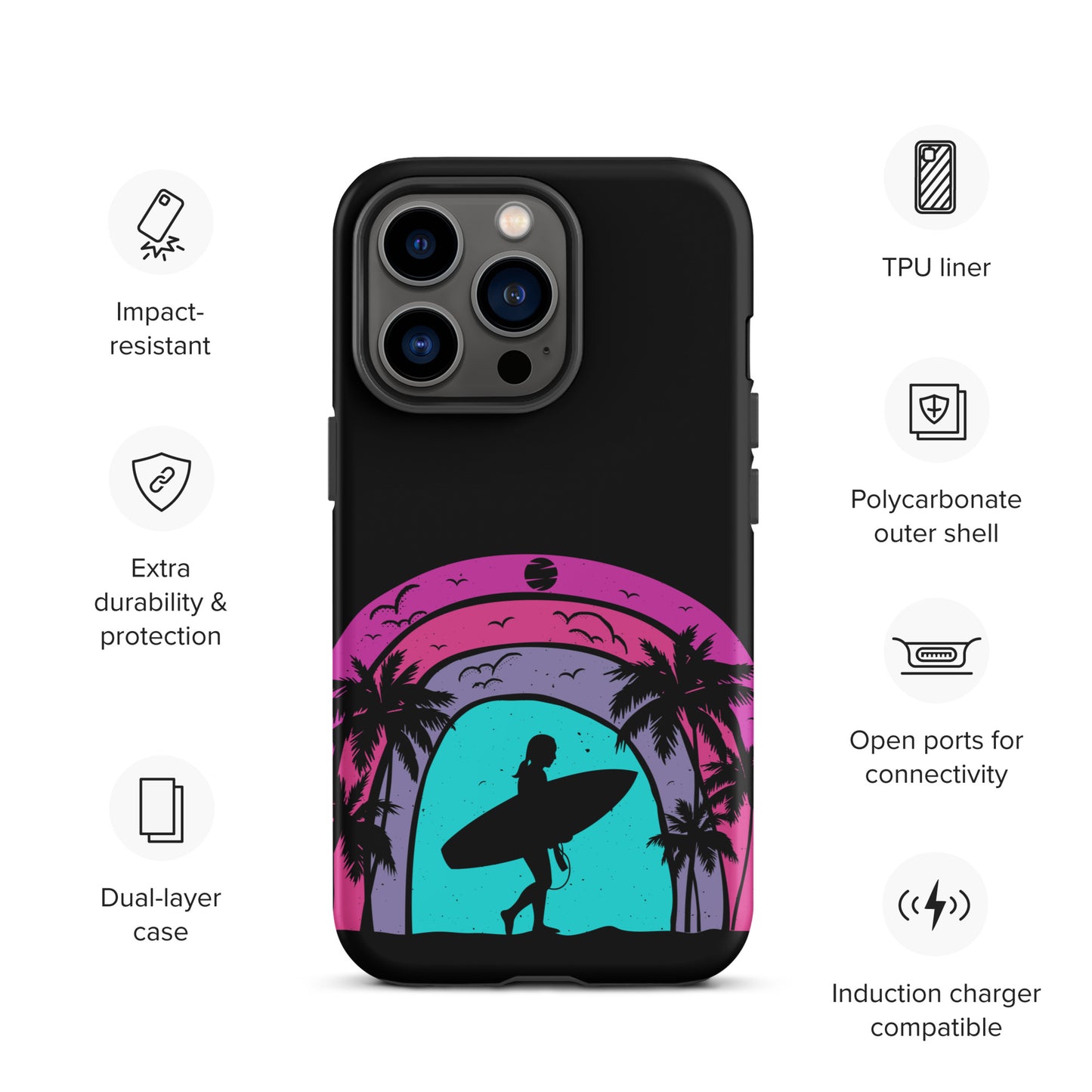 Surfer Girl at Night Tough Case for iPhone®