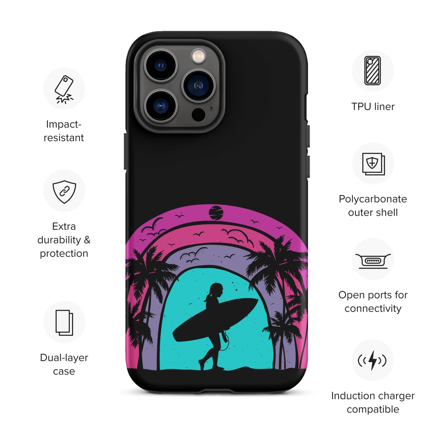 Surfer Girl at Night Tough Case for iPhone®