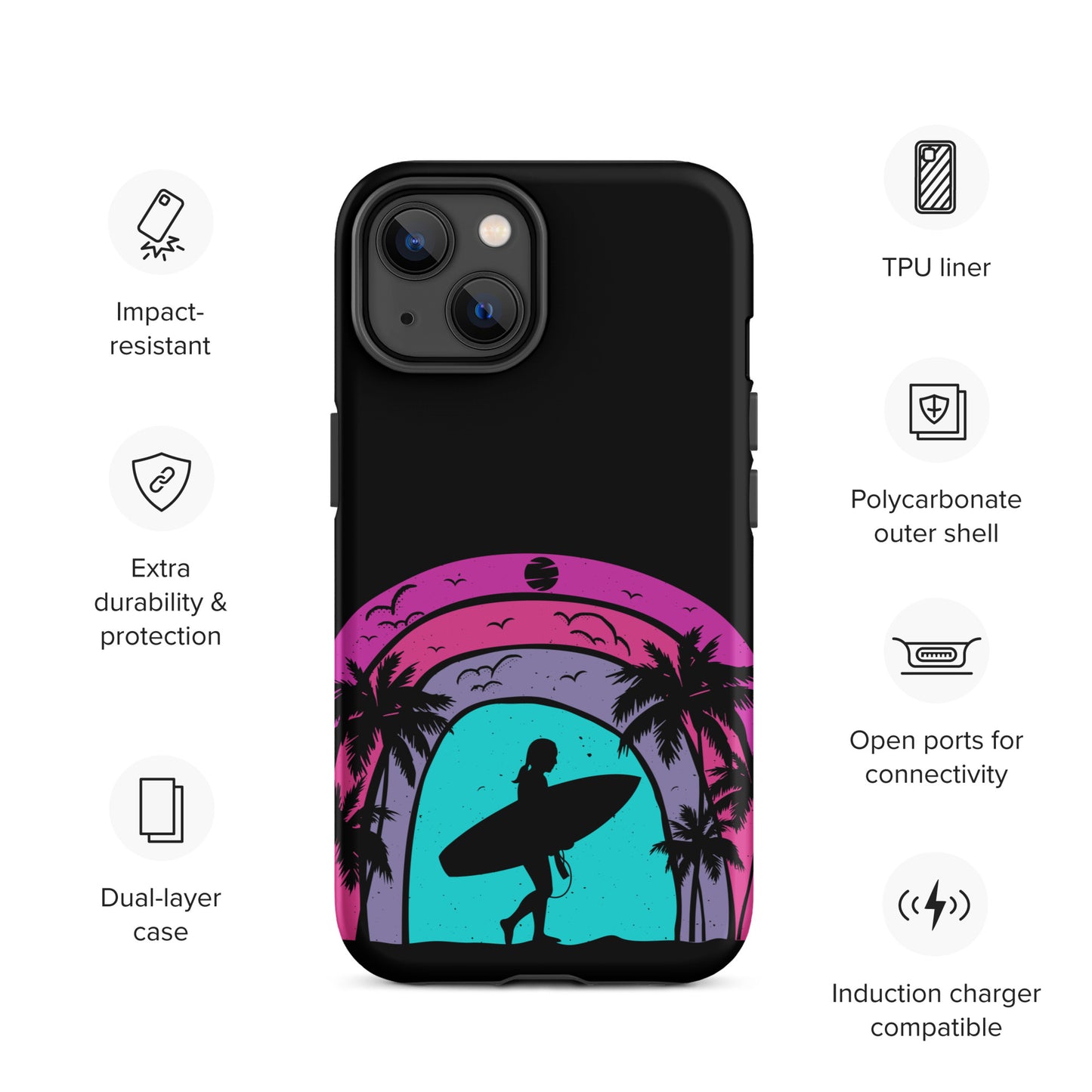 Surfer Girl at Night Tough Case for iPhone®