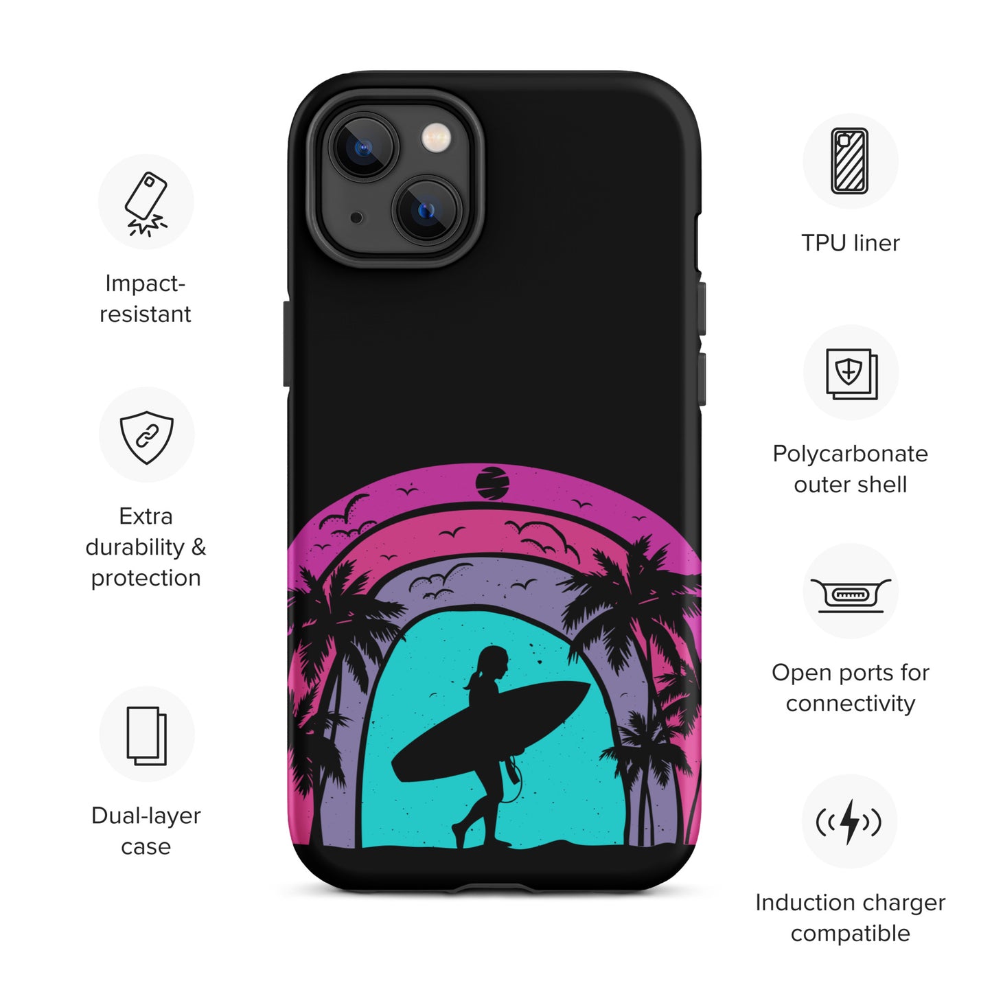 Surfer Girl at Night Tough Case for iPhone®