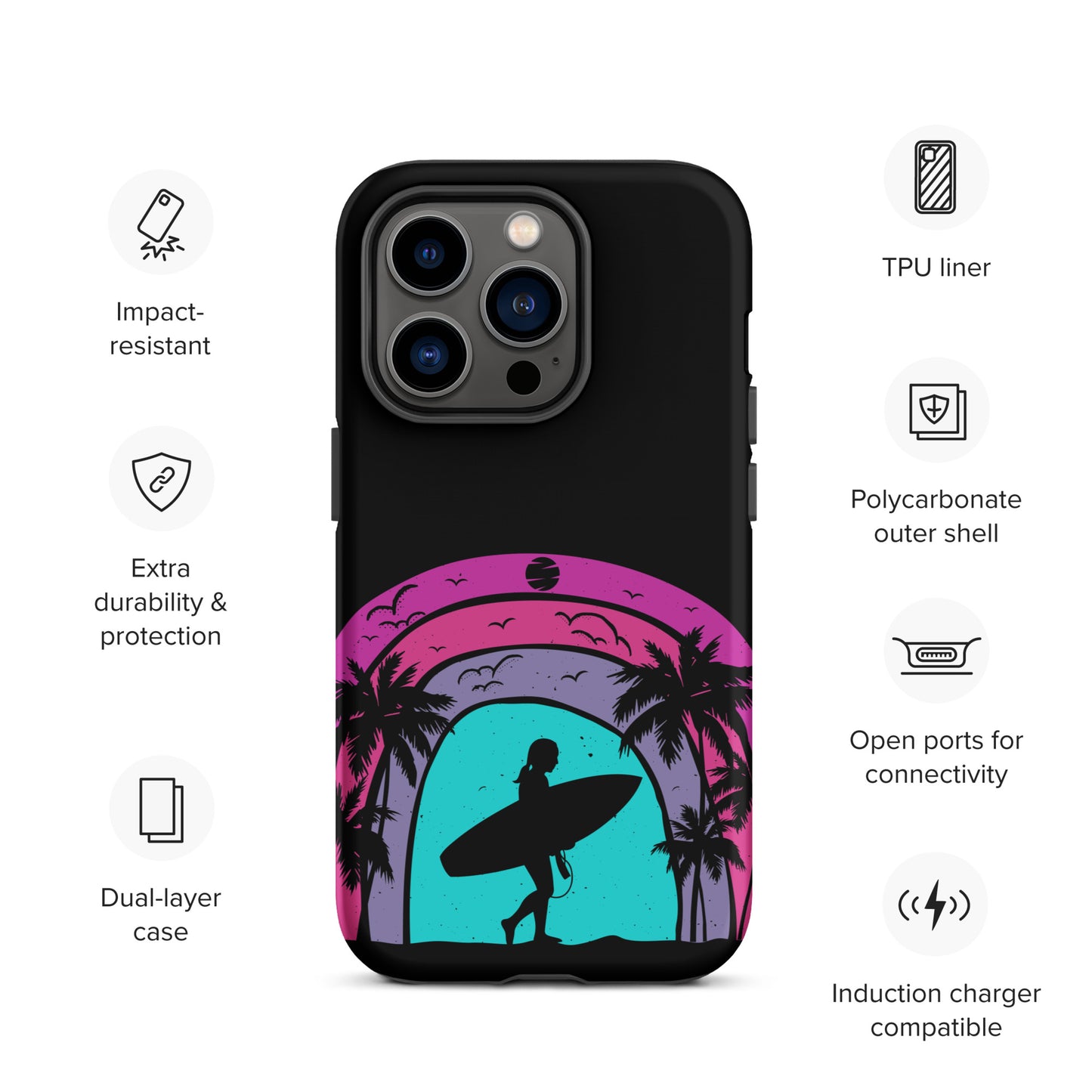 Surfer Girl at Night Tough Case for iPhone®