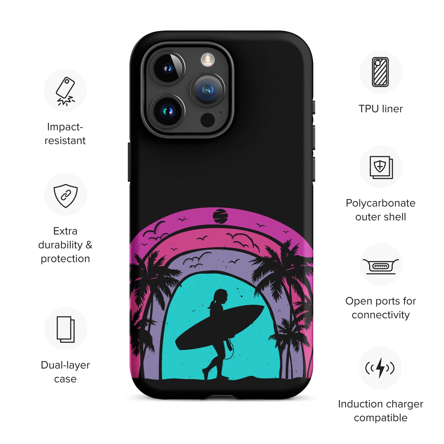 Surfer Girl at Night Tough Case for iPhone®