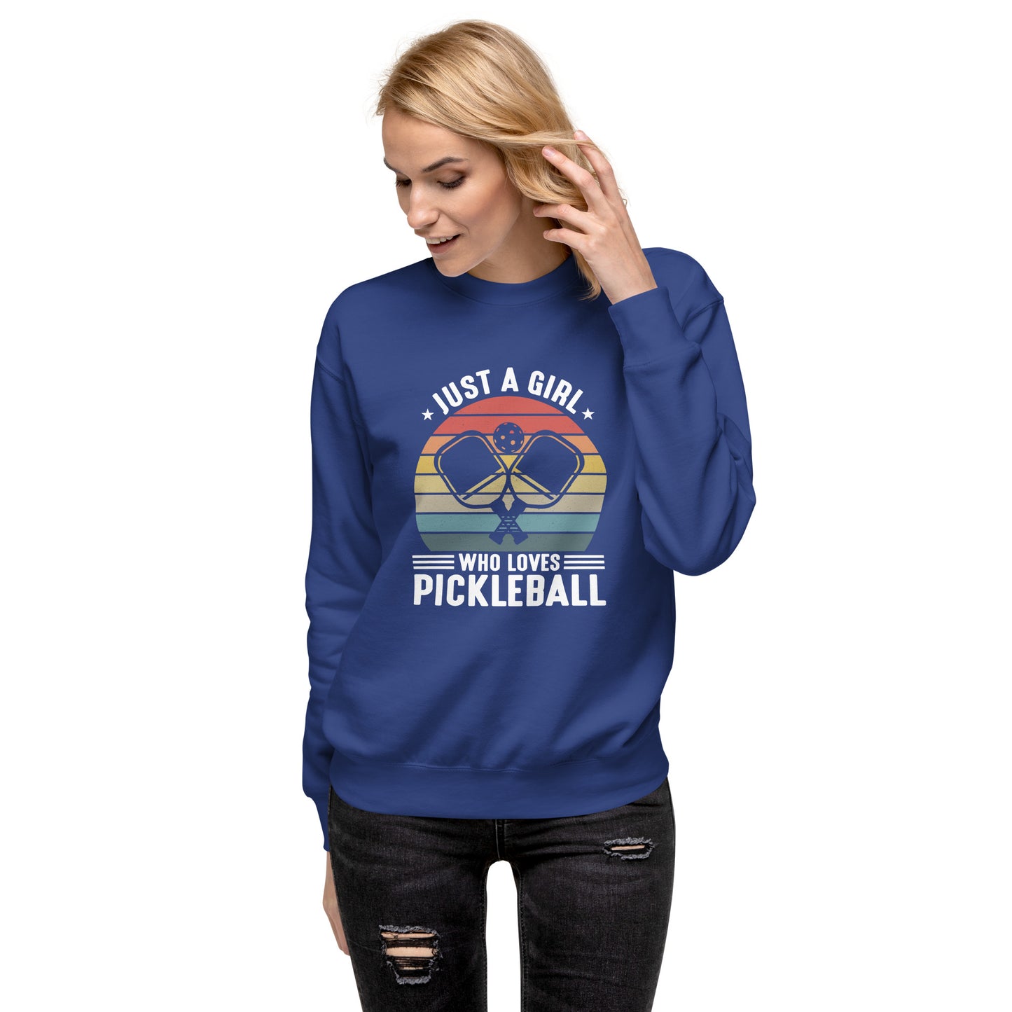 Just a Girl Who Loves Pickleball Premium Sweatshirt