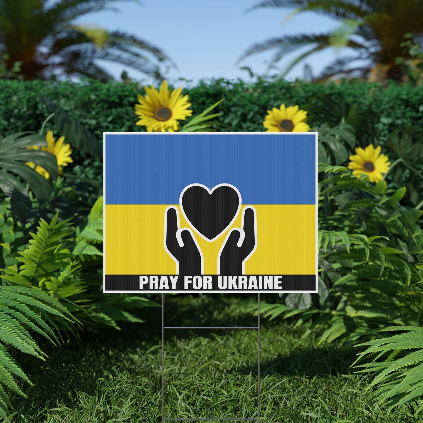 Pray for Ukraine, Ukraine Flag, Yard Sign, 18x12, 24x18, 36x24, v1