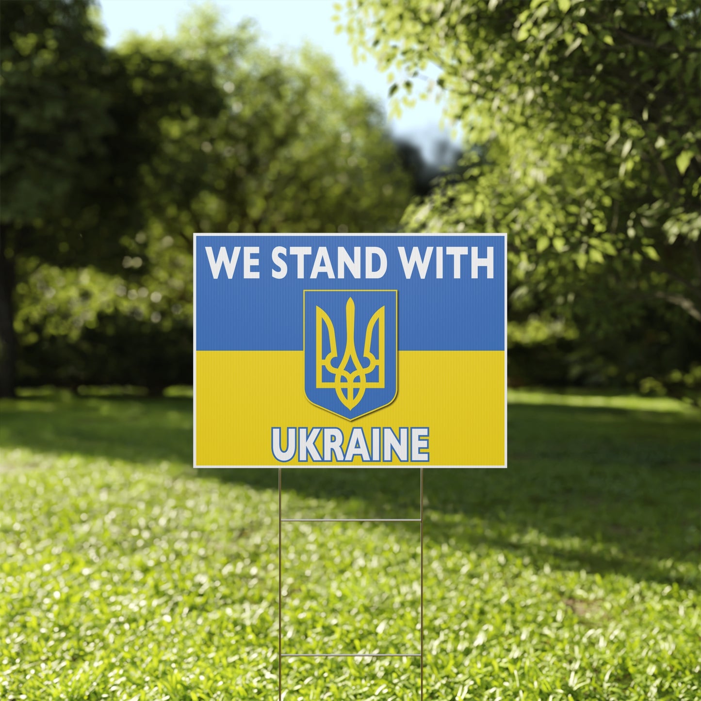 Support Ukraine, Stand with Ukraine, Ukraine Flag, Coat of Arms, Yard Sign, 18x12, 24x18, 36x24, v6