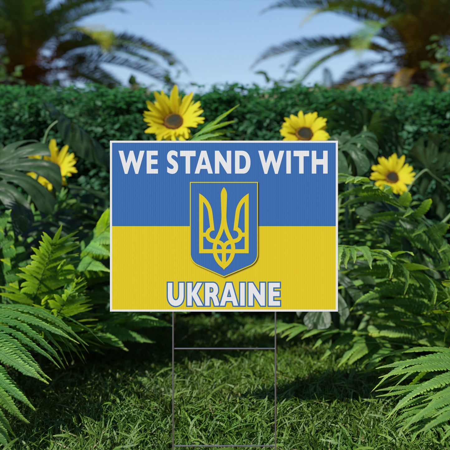 Support Ukraine, Stand with Ukraine, Ukraine Flag, Coat of Arms, Yard Sign, 18x12, 24x18, 36x24, v6