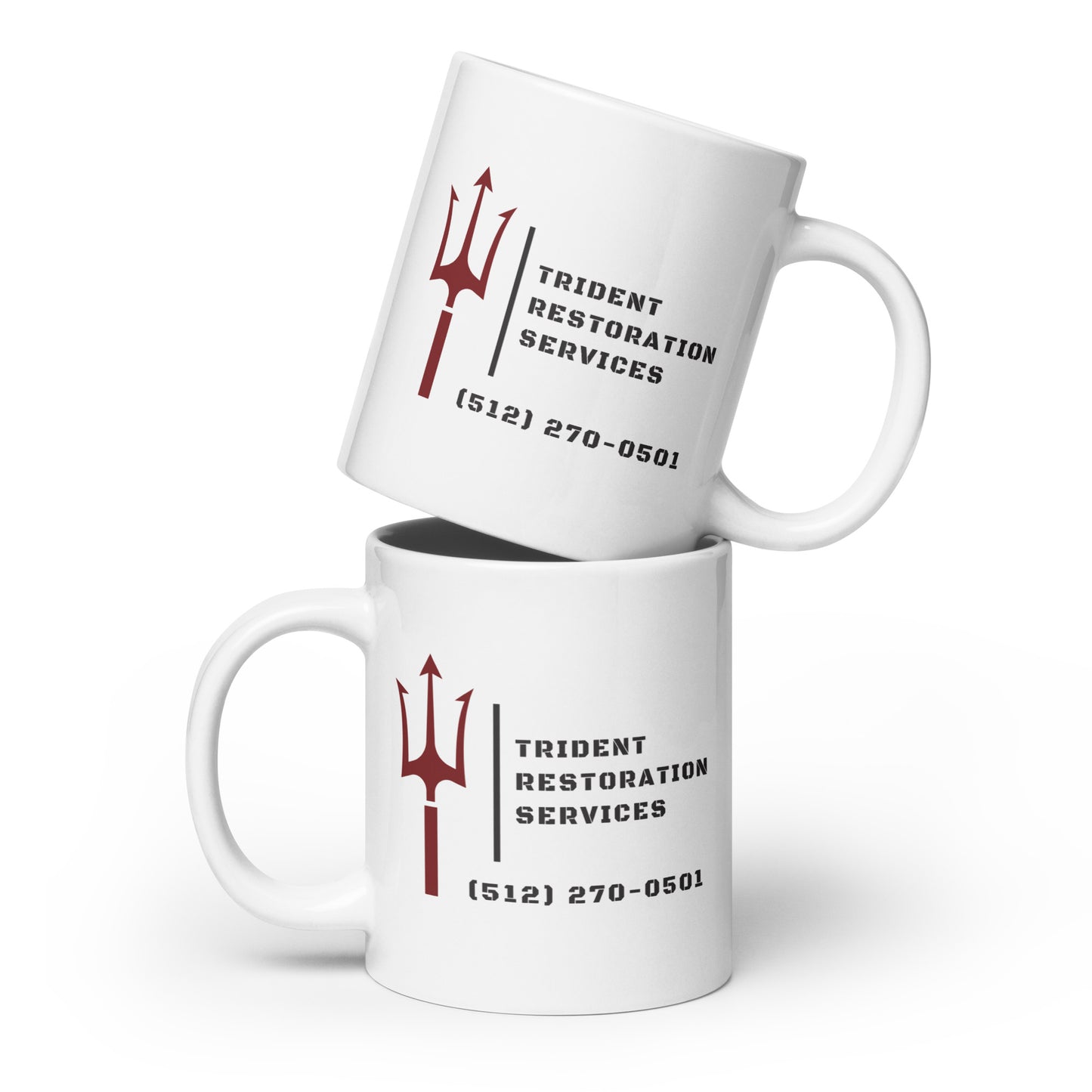 Trident Restoration Services White glossy mug
