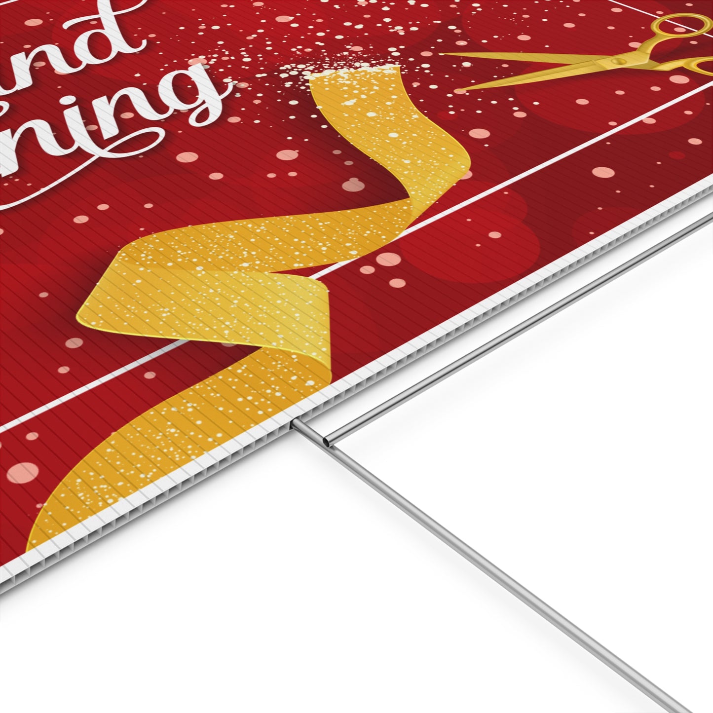 Grand Opening, Yard Sign, 18x12, 24x18, 36x24, Double Sided, H-Stake Included, v1