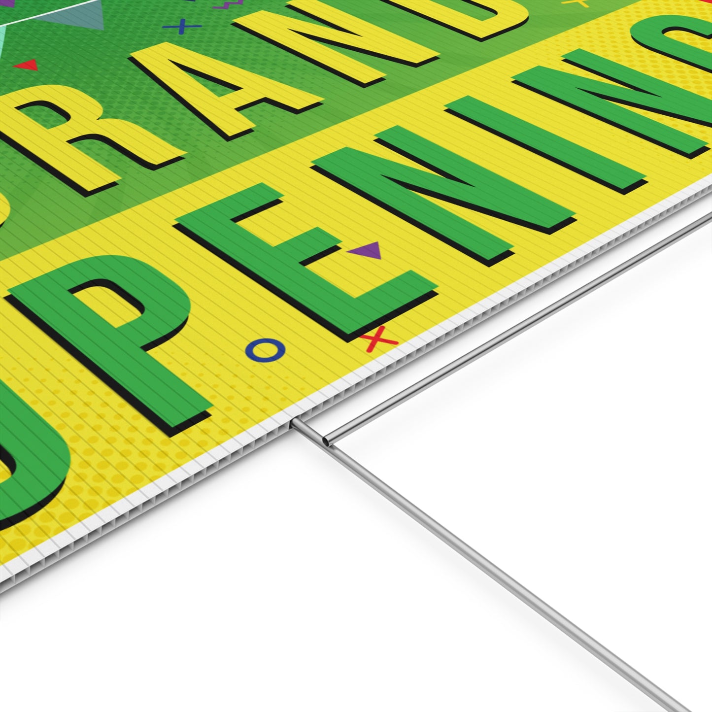 Grand Opening, Yard Sign, 18x12, 24x18, 36x24, Double Sided, H-Stake Included, v2