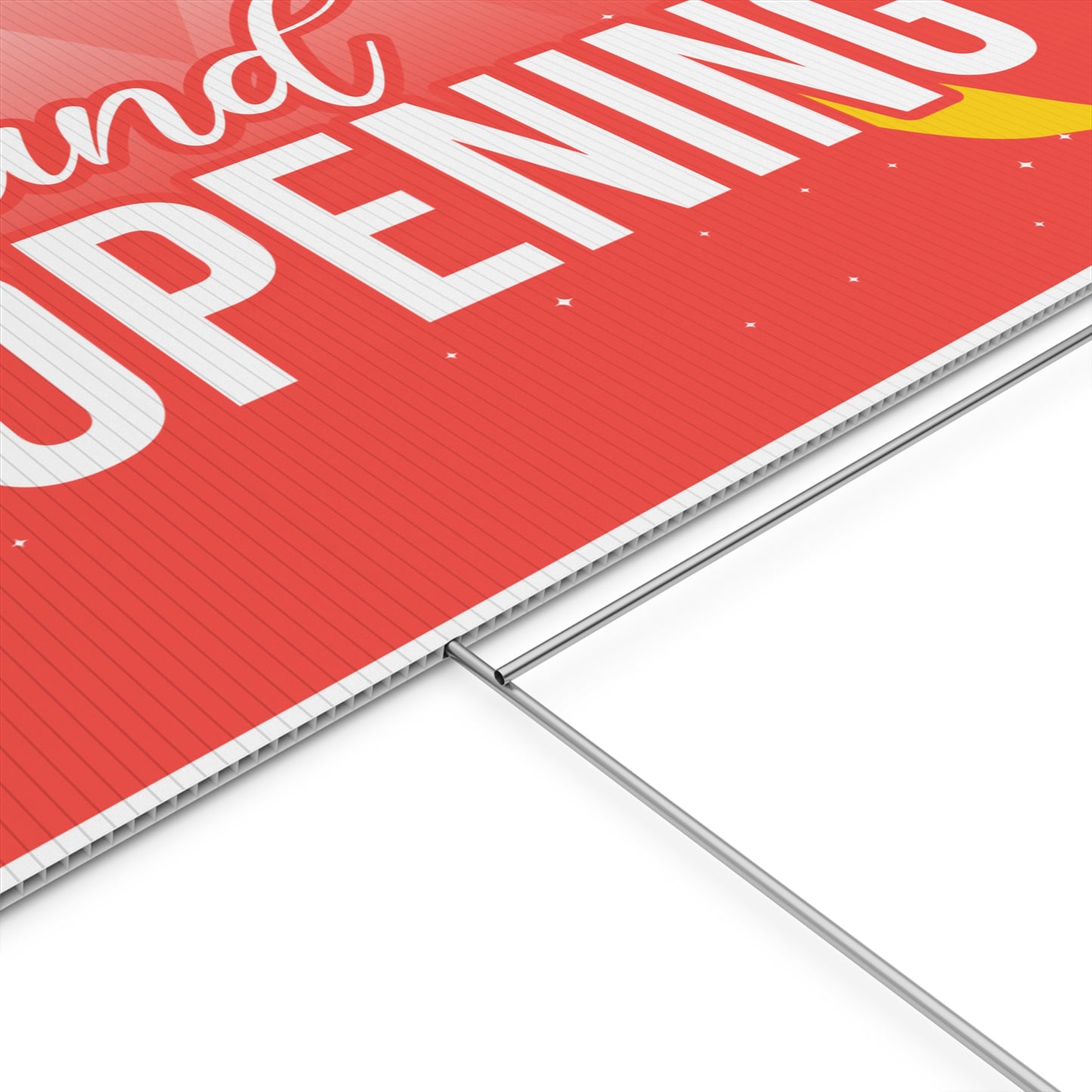Grand Opening, Yard Sign, 18x12, 24x18, 36x24, Double Sided, H-Stake Included, v4