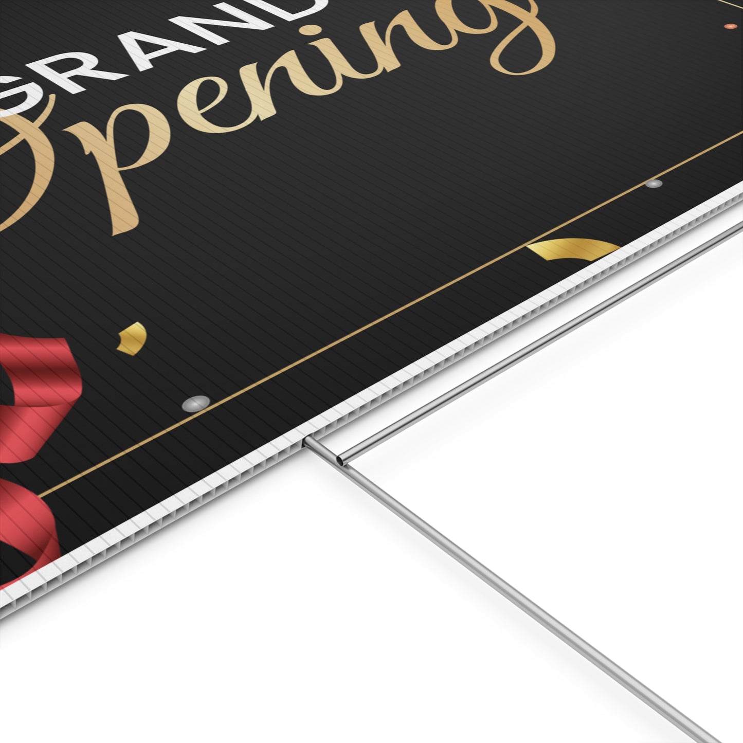 Grand Opening, Yard Sign, 18x12, 24x18, 36x24, Double Sided, H-Stake Included, v5