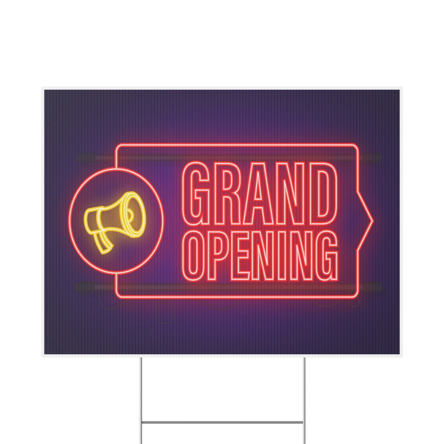 Grand Opening, Yard Sign, 18x12, 24x18, 36x24, Double Sided, H-Stake Included, v6