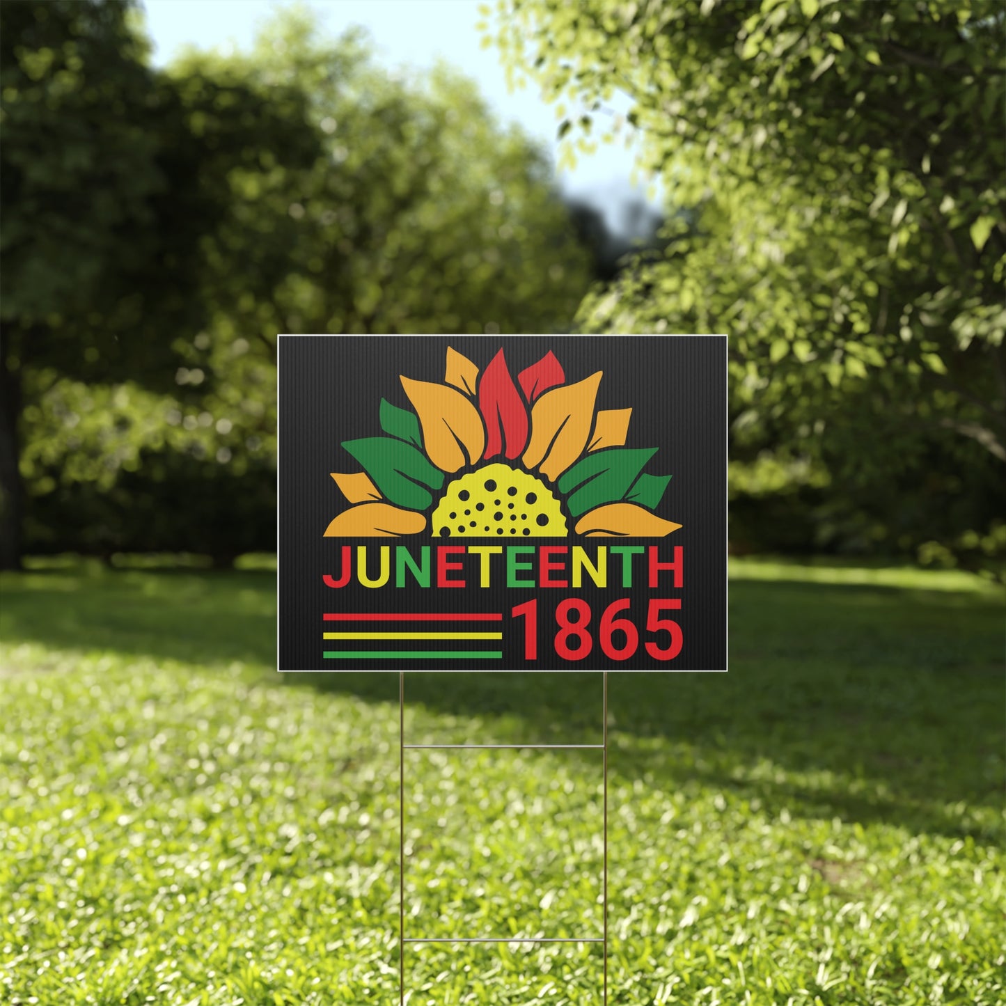 Juneteenth Yard Sign, 18x12, 24x18, 36x24, Double Sided, H-Stake Included, v1