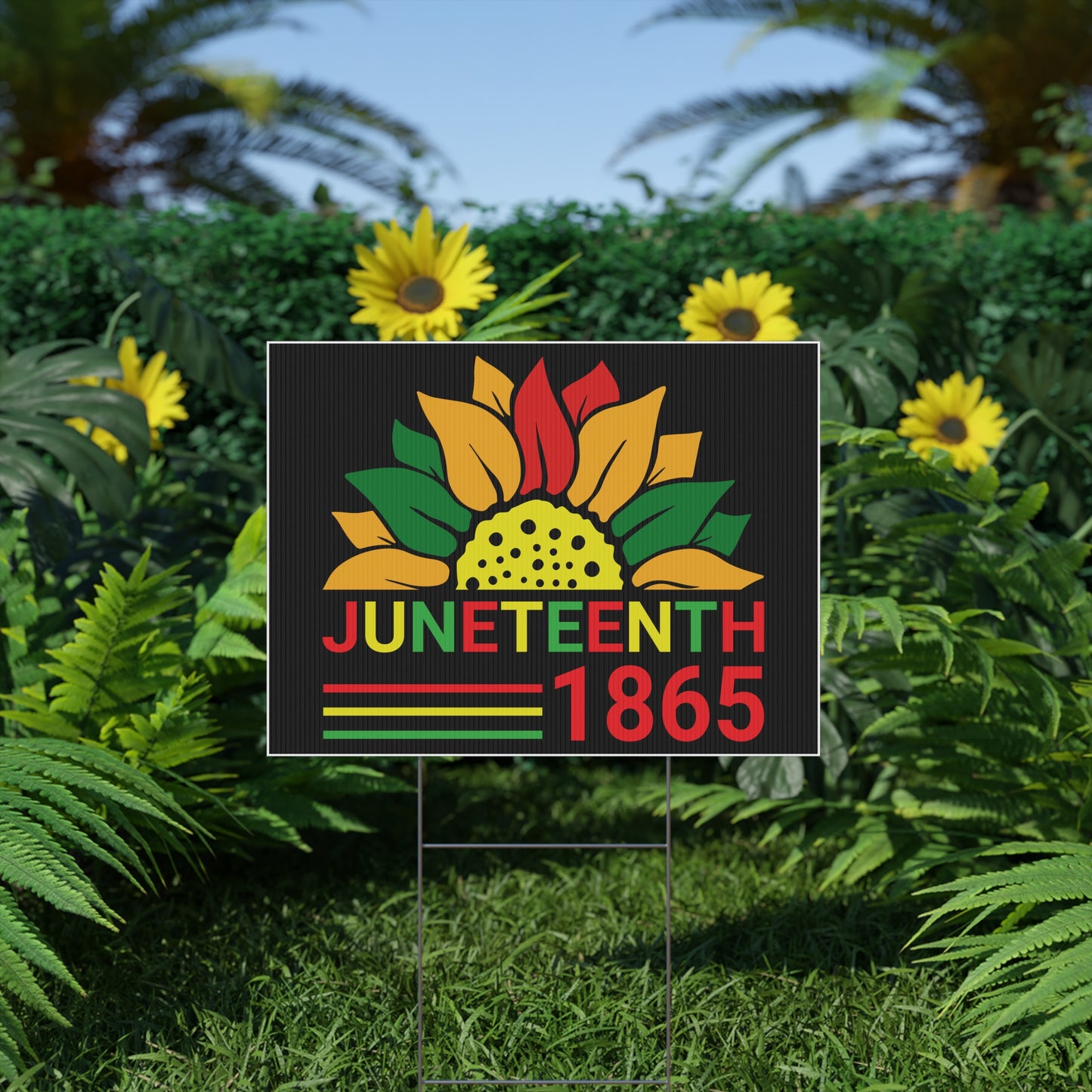 Juneteenth Yard Sign, 18x12, 24x18, 36x24, Double Sided, H-Stake Included, v1