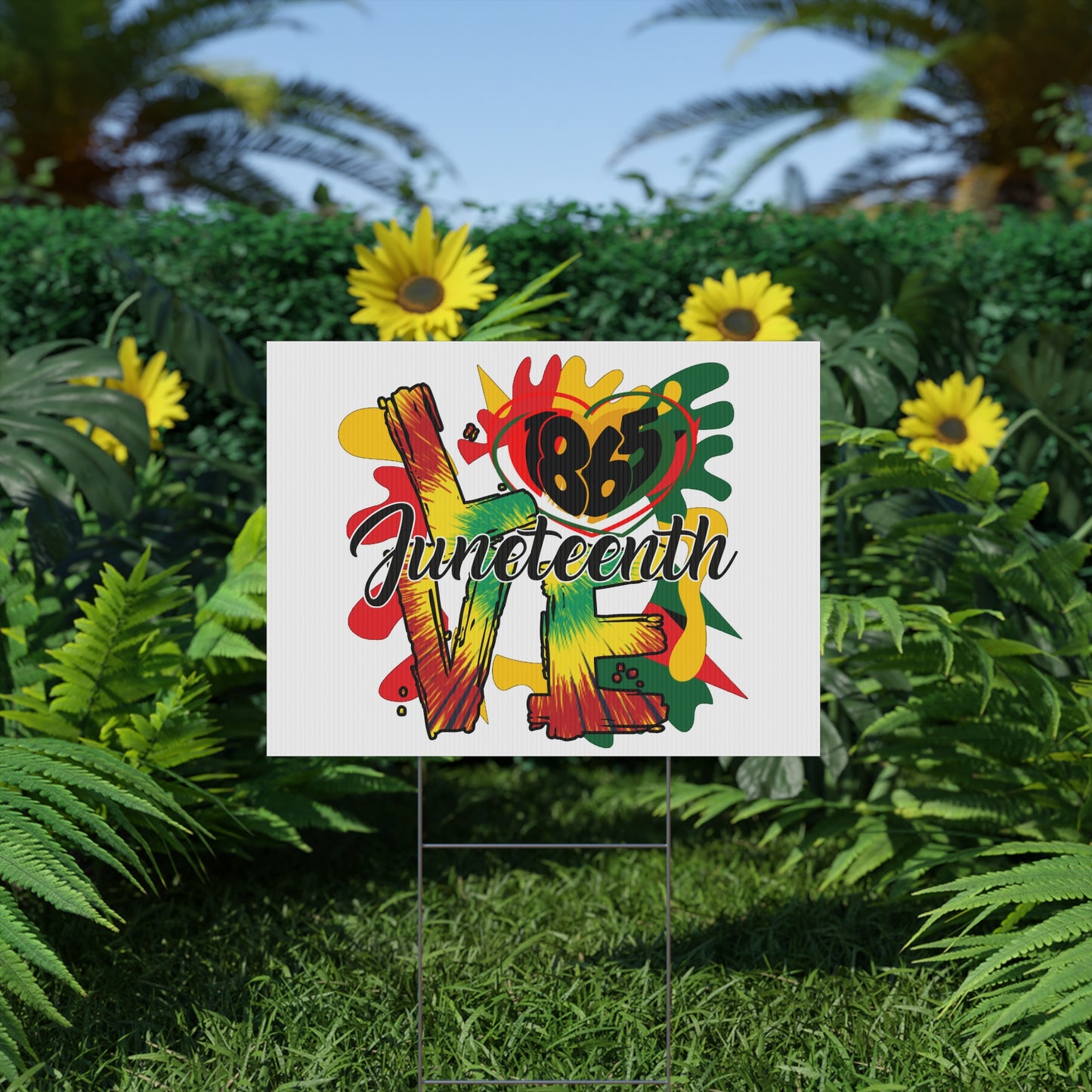Juneteenth Yard Sign, 18x12, 24x18, 36x24, Double Sided, H-Stake Included, v2