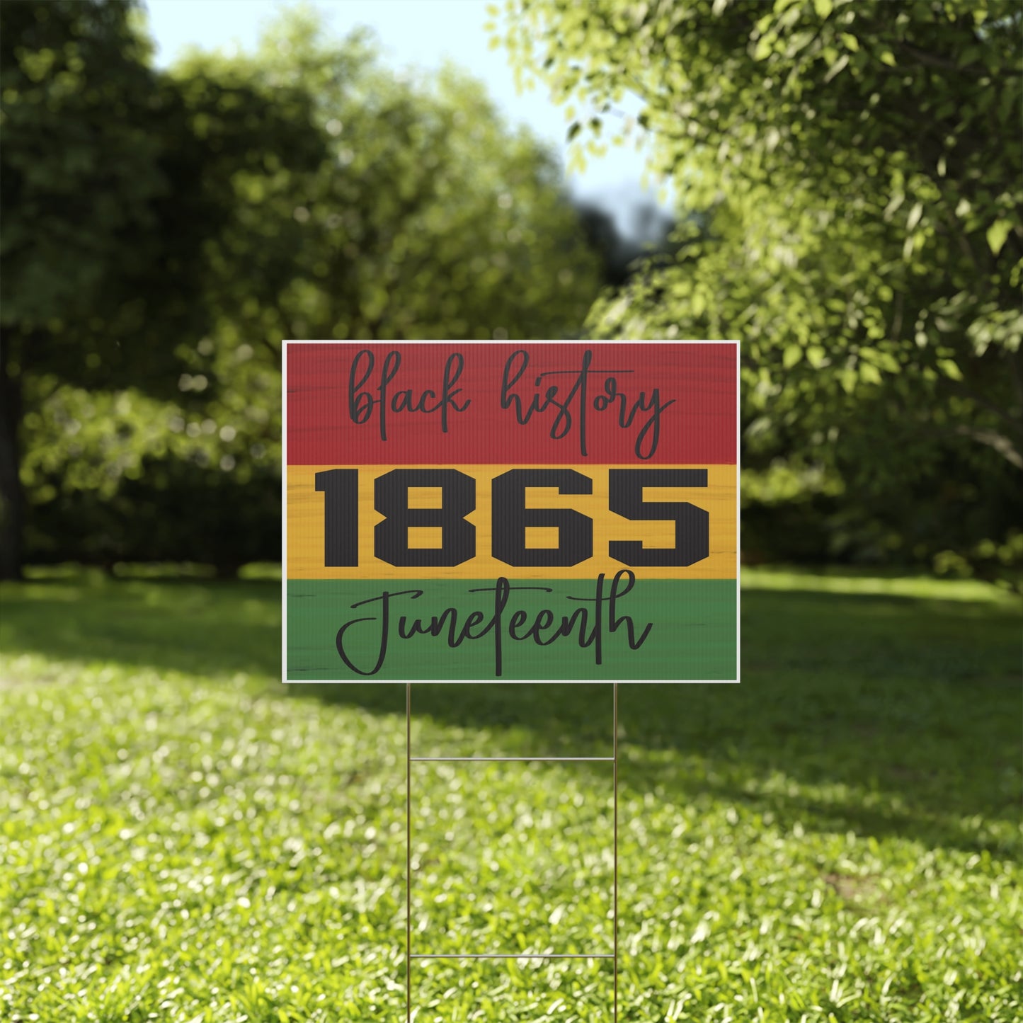 Juneteenth Yard Sign, 18x12, 24x18, 36x24, Double Sided, H-Stake Included, v3