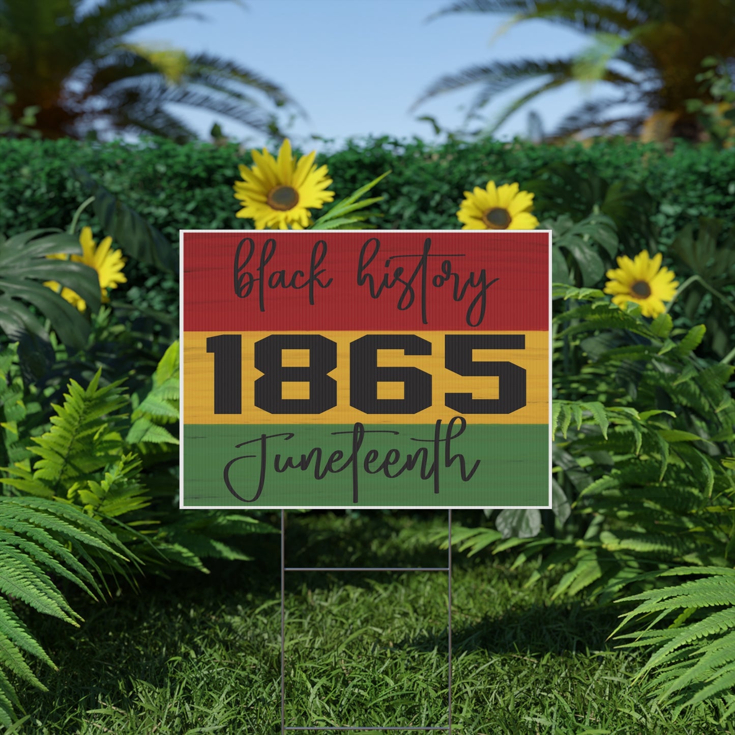 Juneteenth Yard Sign, 18x12, 24x18, 36x24, Double Sided, H-Stake Included, v3