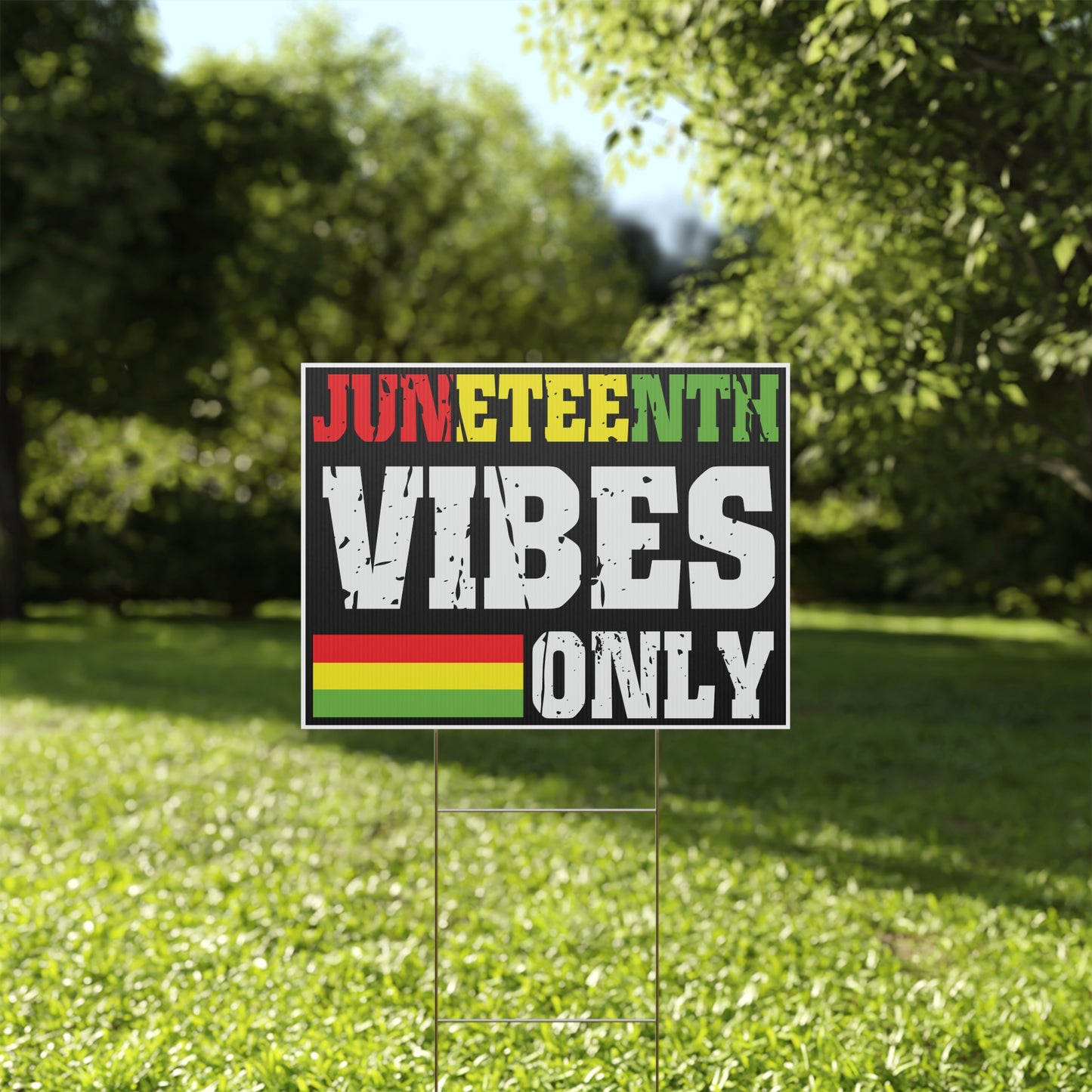 Juneteenth Yard Sign, 18x12, 24x18, 36x24, Double Sided, H-Stake Included, v6