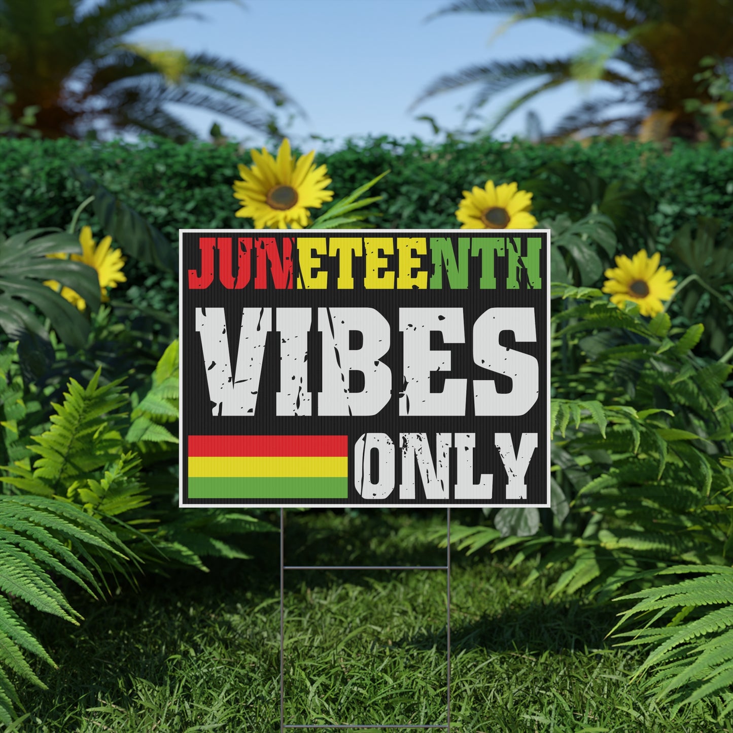 Juneteenth Yard Sign, 18x12, 24x18, 36x24, Double Sided, H-Stake Included, v6