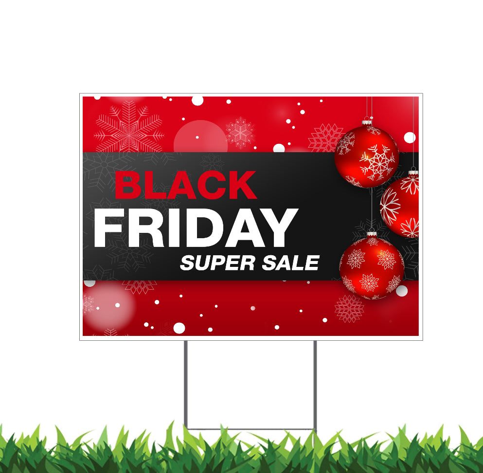 Friday Storefront Yard Sign Holiday Ornaments