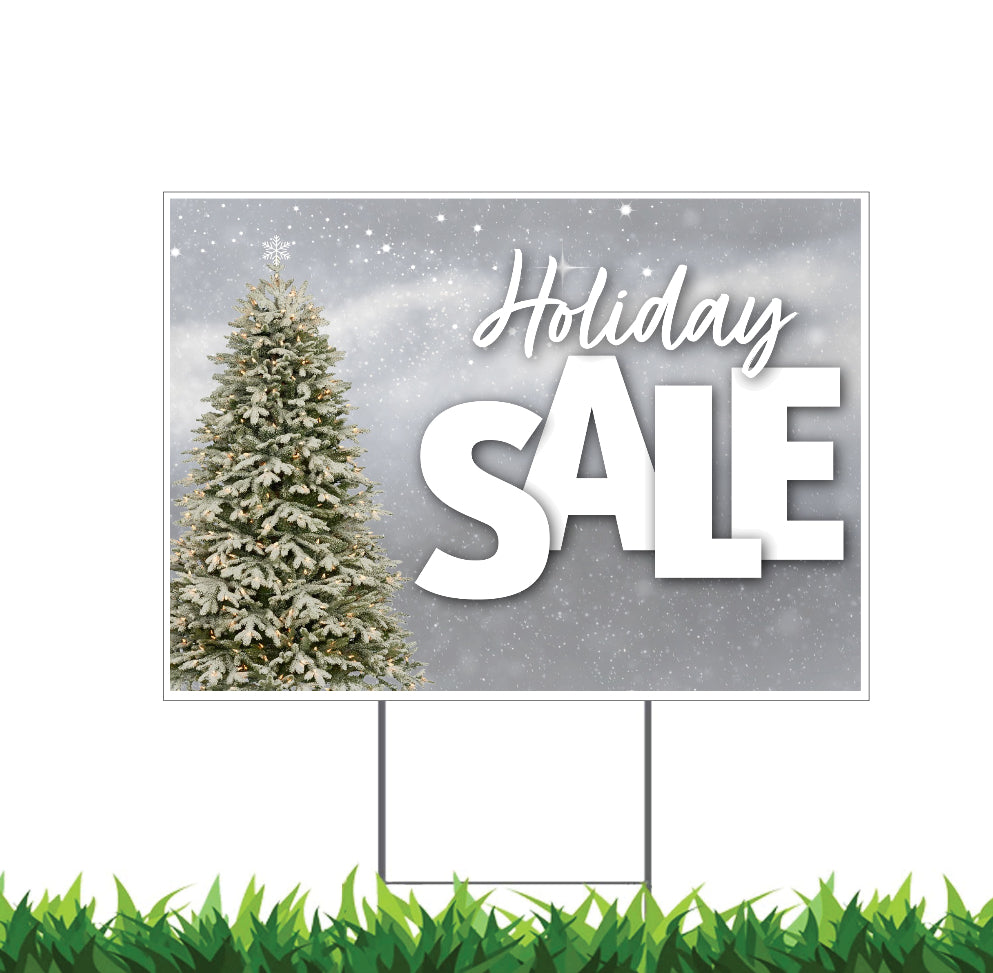 Holiday Storefront Yard Sign Christmas Tree