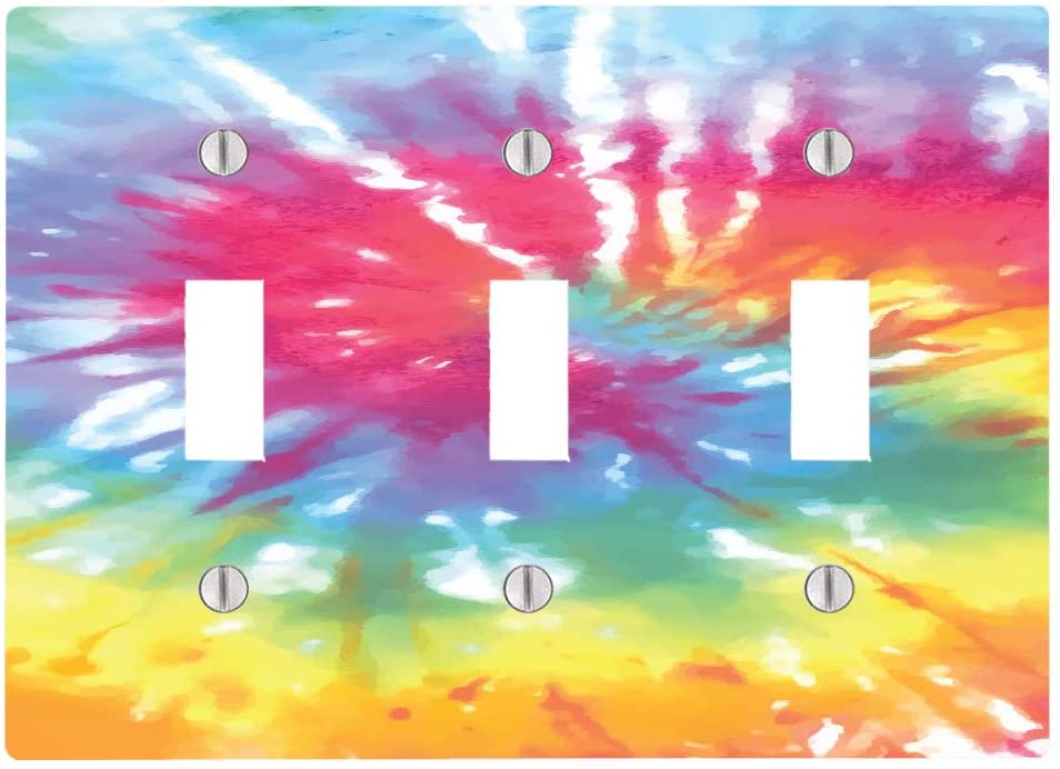Tie Dye 3 Toggle Electrical Switch Wall Plate (6.56 x 4.69in)