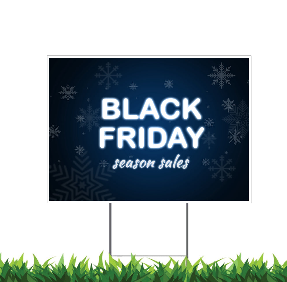 Friday Storefront Yard Sign Snowflakes