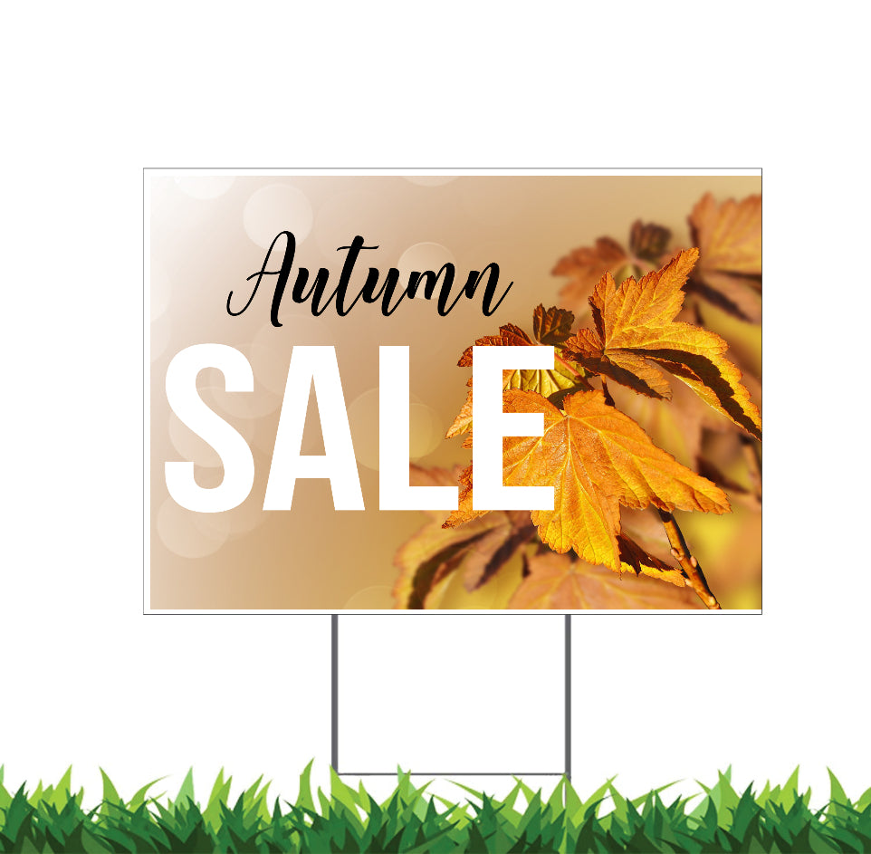 Seasonal Fall Autumn Storefront Yard Sign Maple Tree Leaves