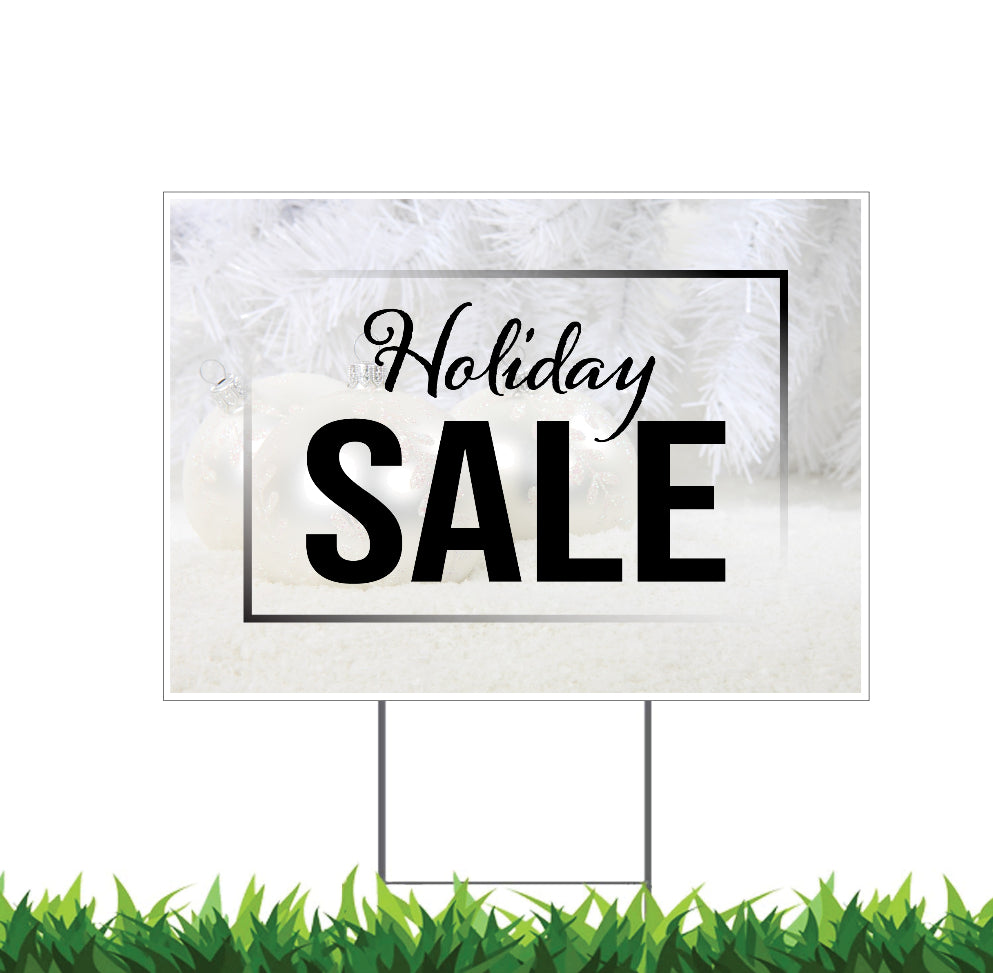 Holiday Storefront Yard Sign Snowflakes