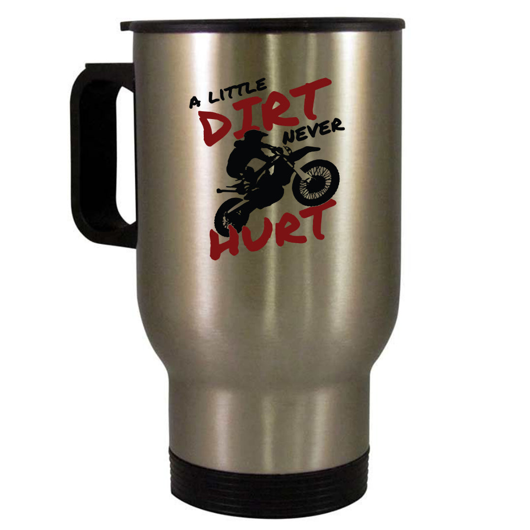A Little Dirt Never Hurt, Dirtbike Coffee Mug 11oz | 15oz | 20oz, Black Ringer Coffee Mug 11oz, Stainless Steel Travel Mug 14oz