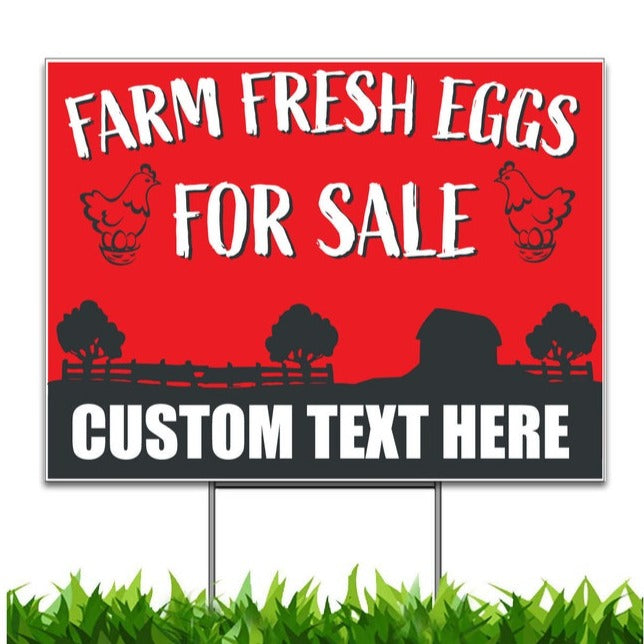 Custom Farm Fresh Eggs For Sale Sign