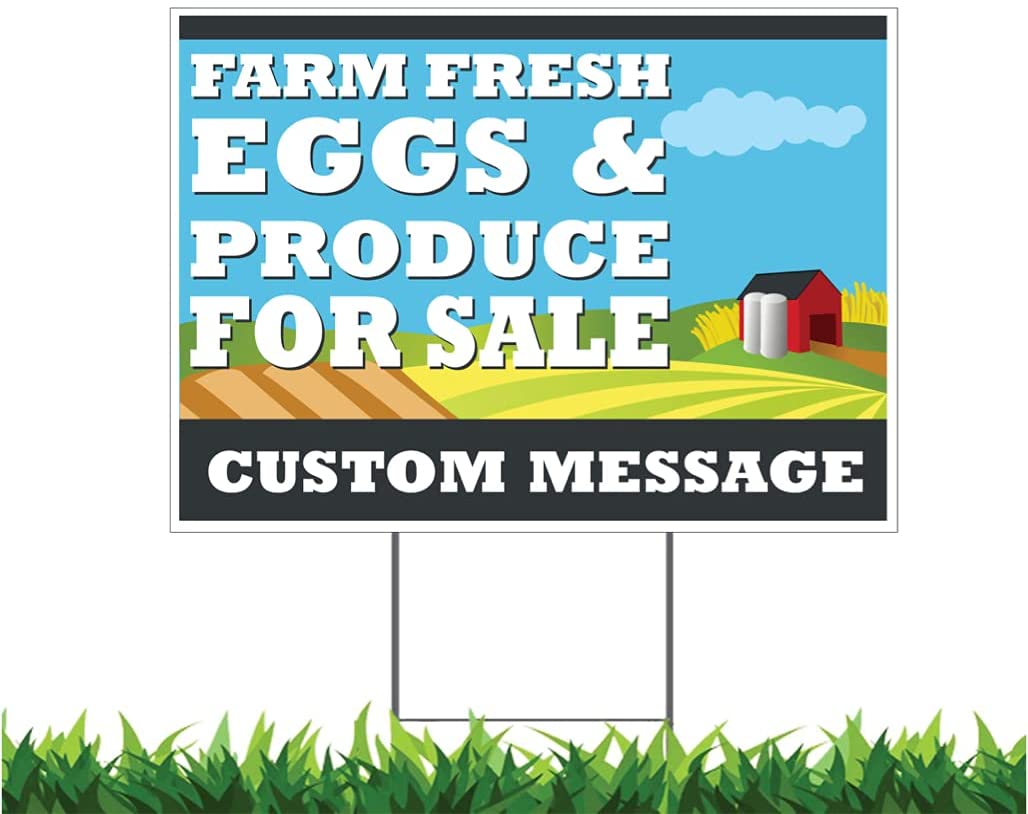 Custom Farm Fresh Eggs And Produce For Sale Yard Sign