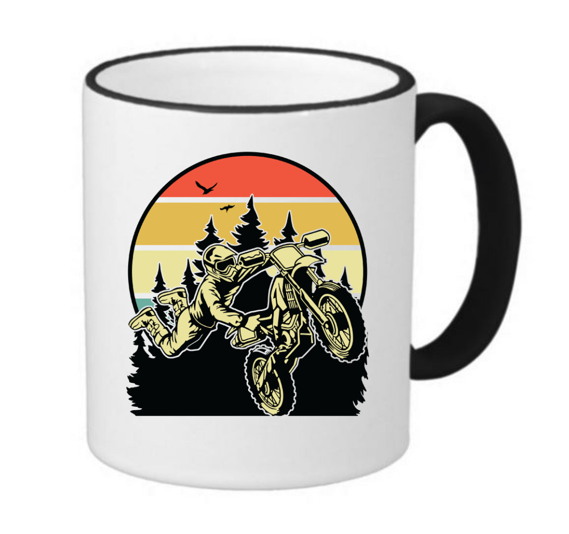 Dirt Bike Retro Coffee Mug Ringer