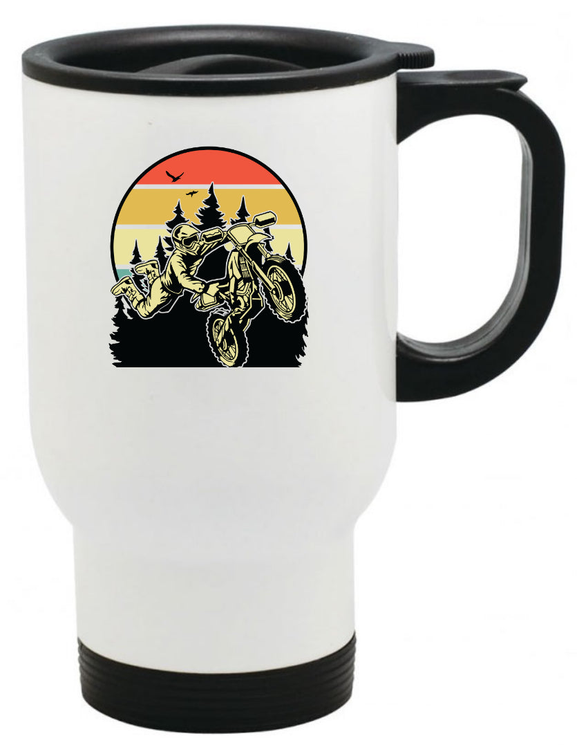Dirt Bike Retro Coffee Mug Travel White