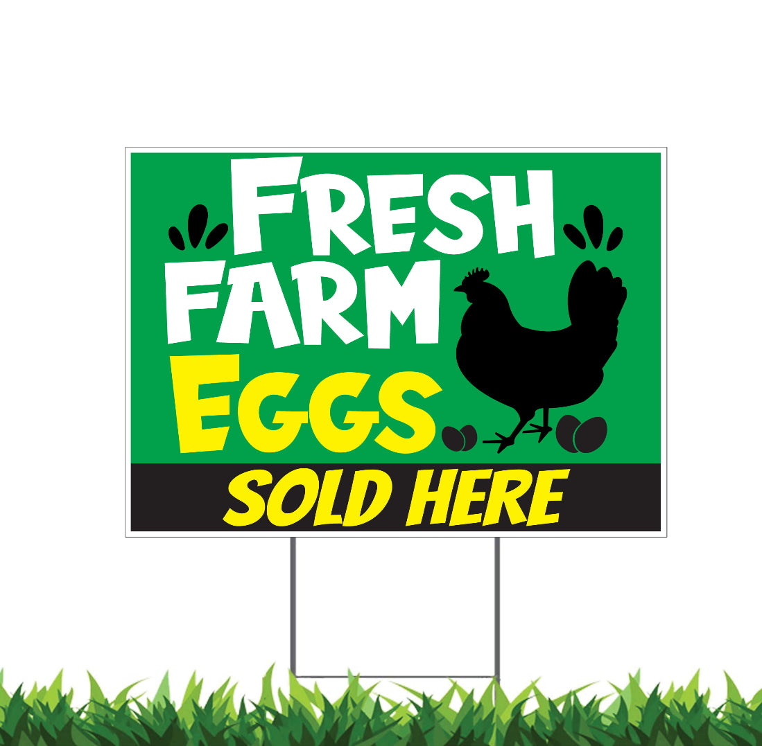 Farm Fresh Chicken Eggs Sold Here Yard Sign