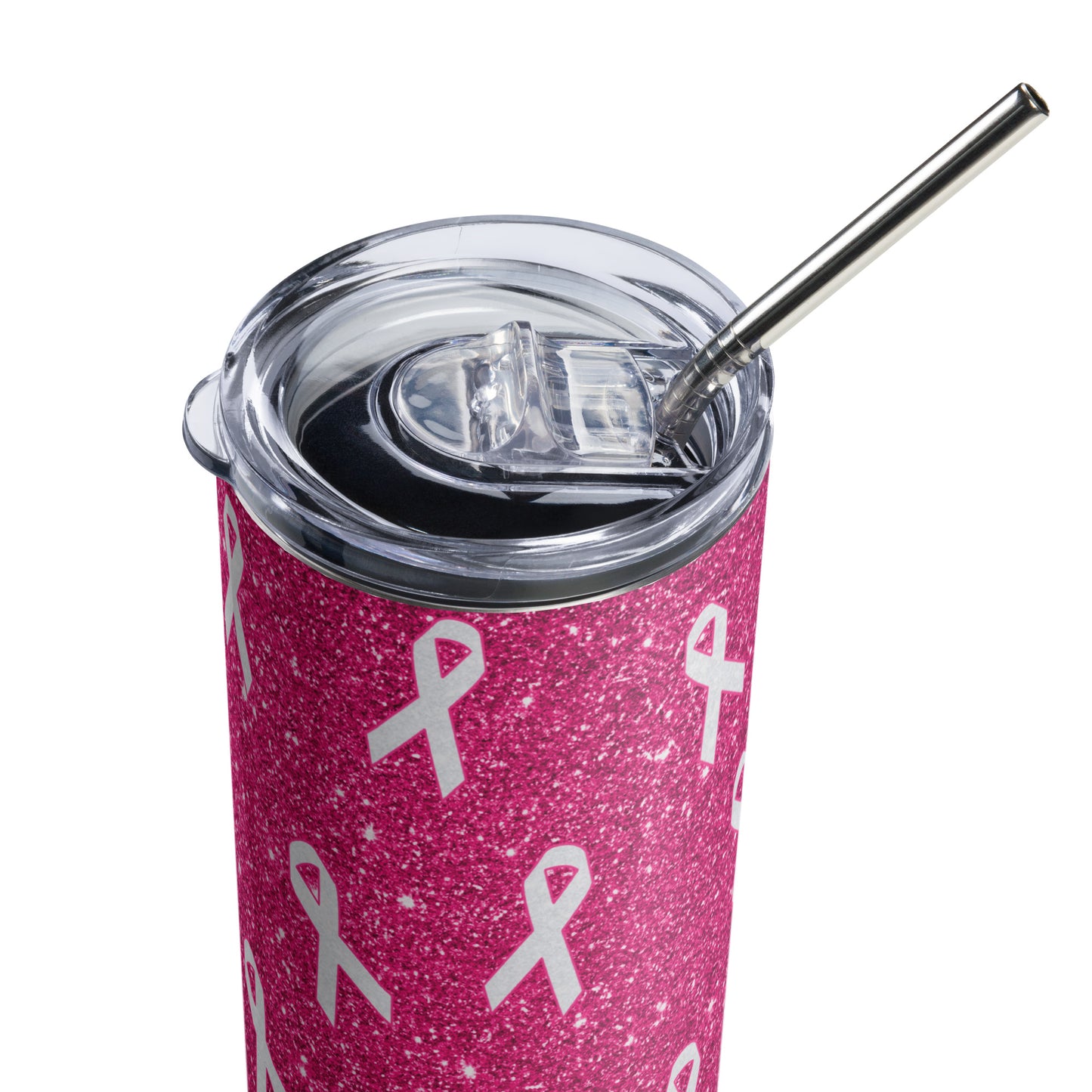 Pink Ribbon Breast Cancer Stainless Steel Tumbler