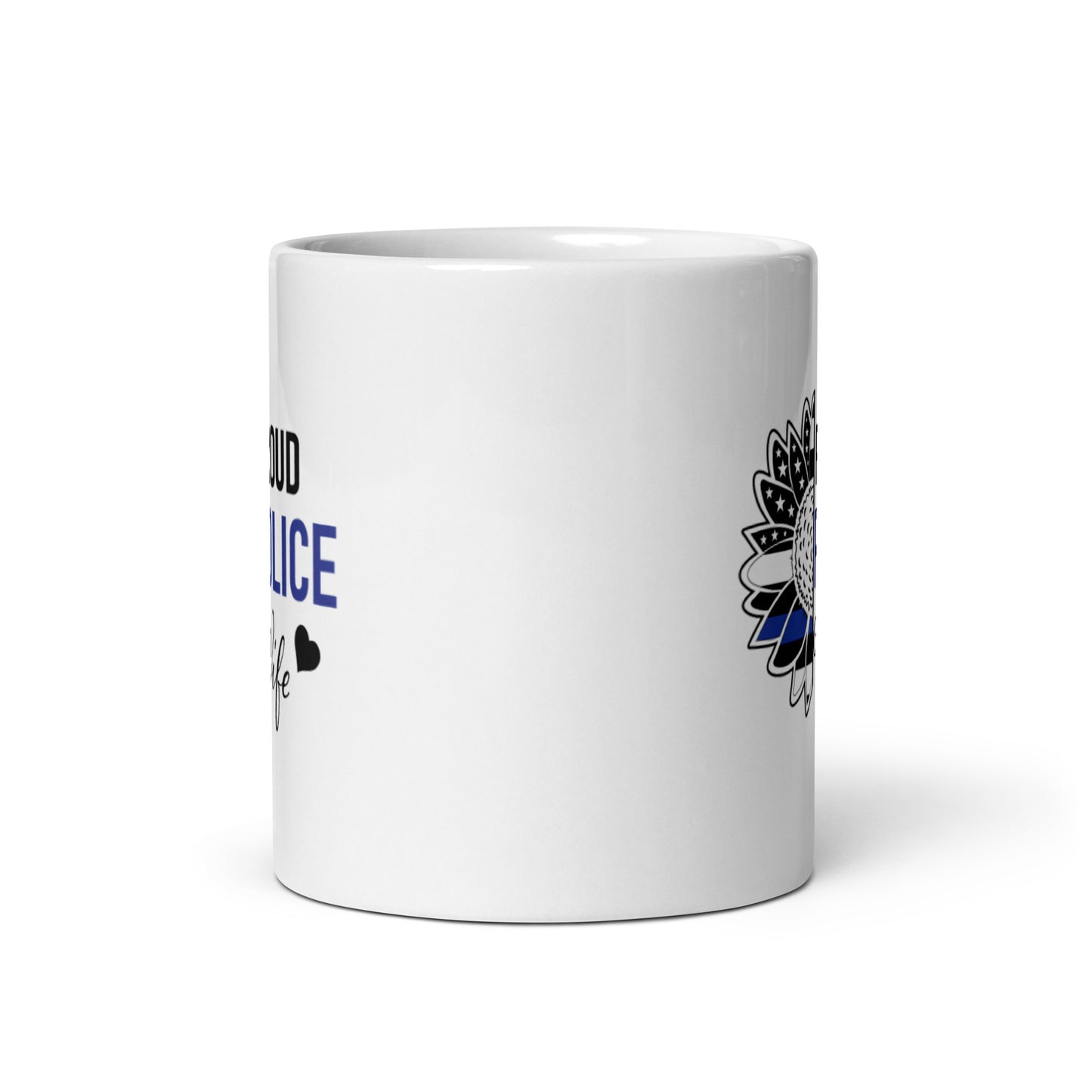 Proud Police Wife Blue Line White glossy mug Ceramic Drinkware