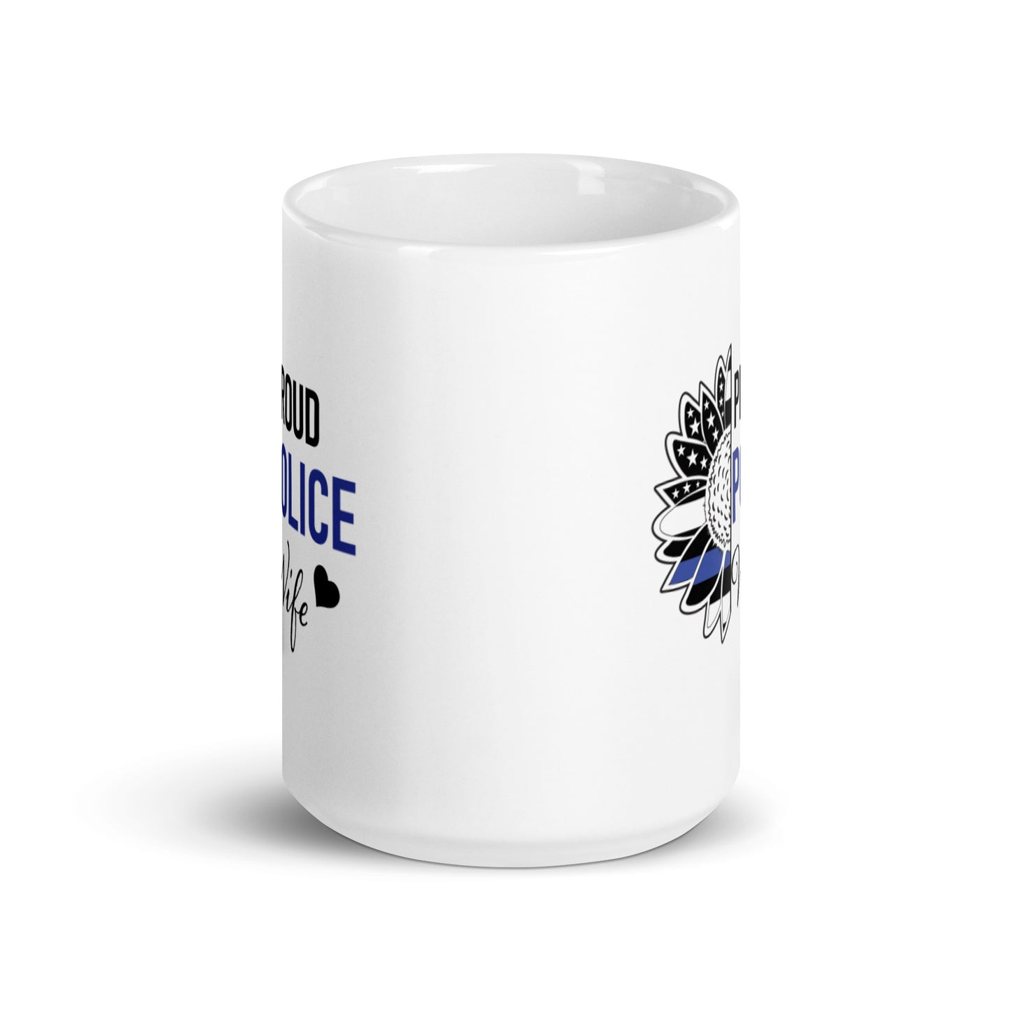 Proud Police Wife Blue Line White glossy mug Ceramic Drinkware
