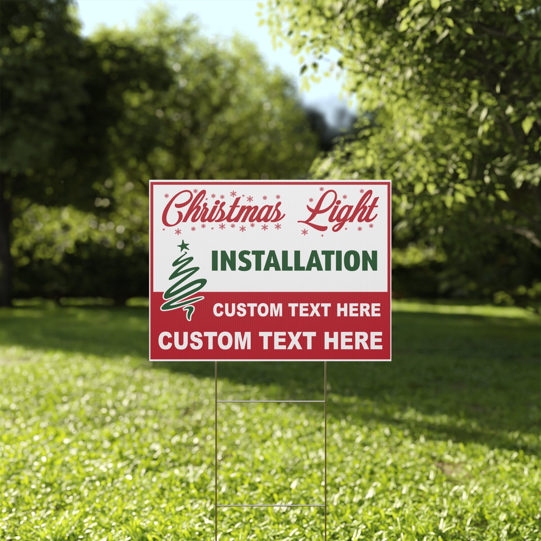 Custom Christmas Light Installation Yard Signs - Humanity Source