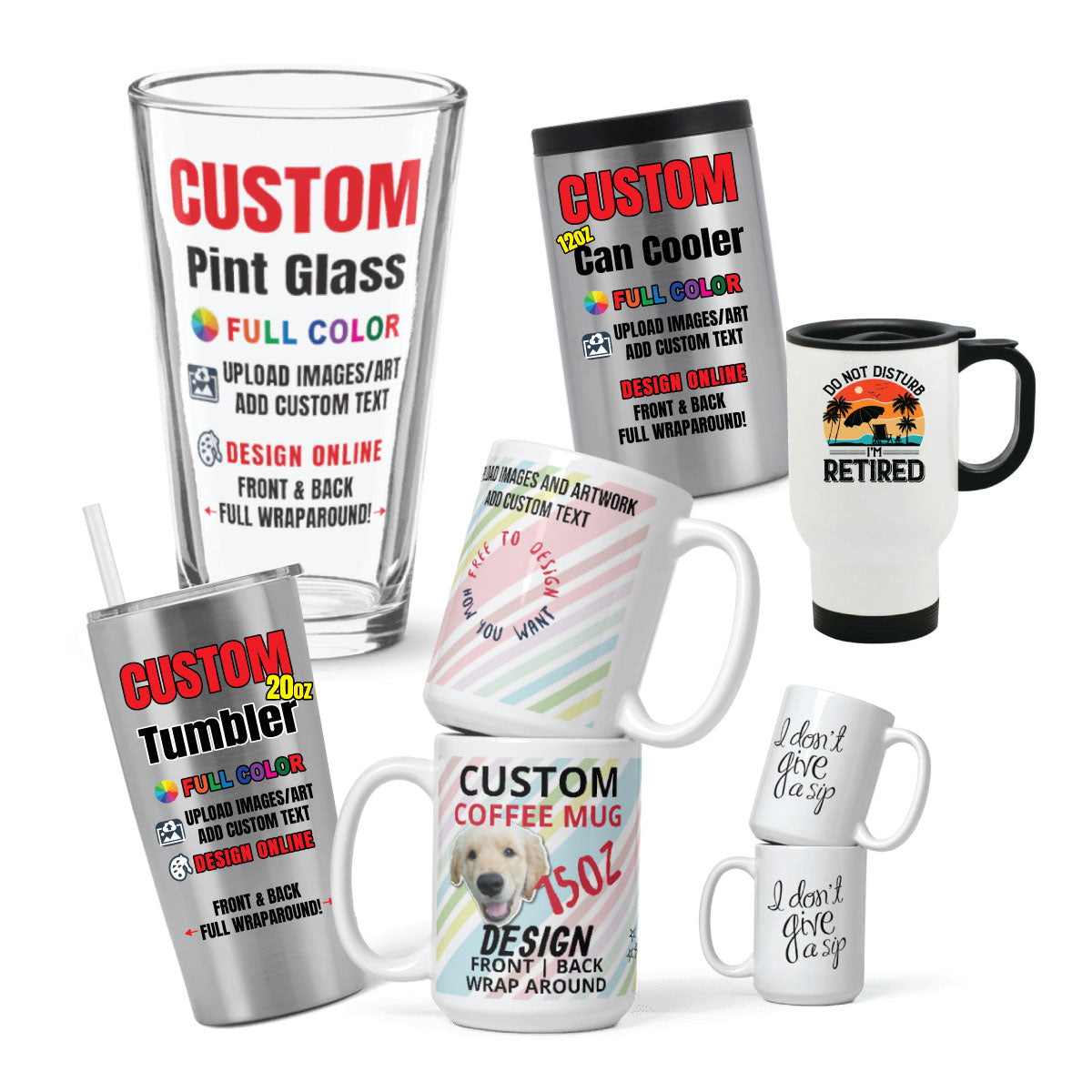 Custom Drink Ware and Designed Printed Drink Ware