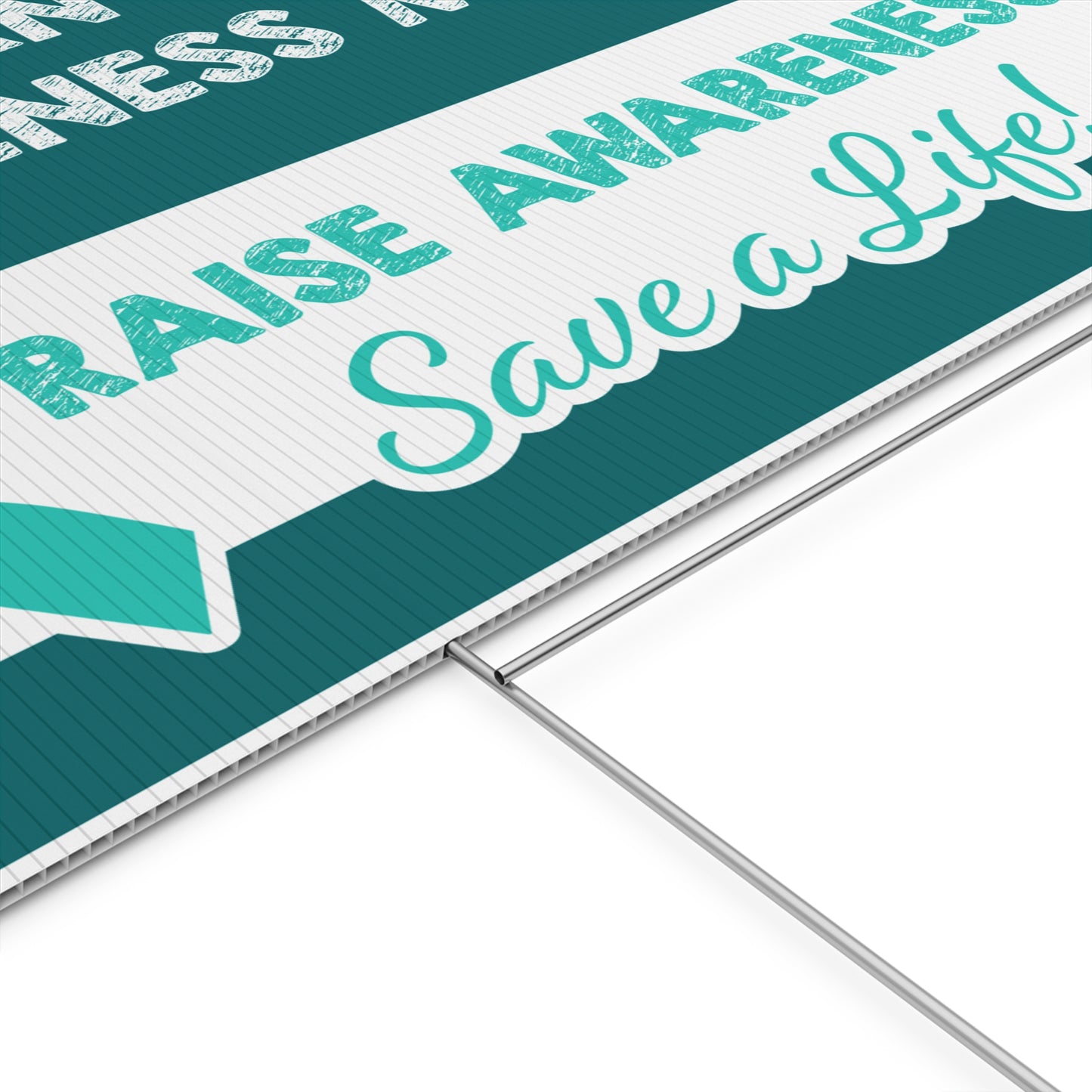 Ovarian Cancer Awareness Yard Sign, 18x12, 24x18, 36x24, H-Stake Included, v3