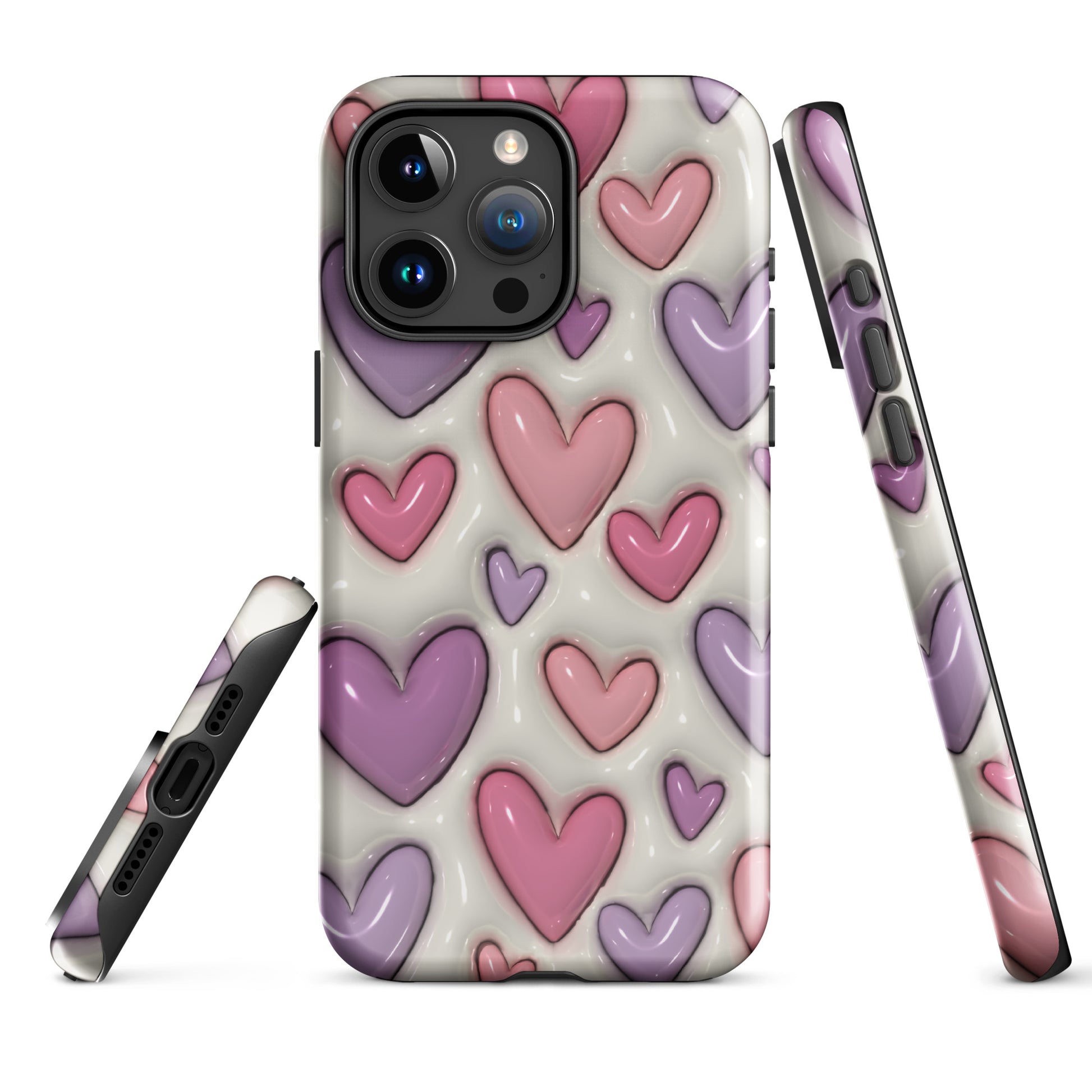 3D Hearts Effect iPhone Case