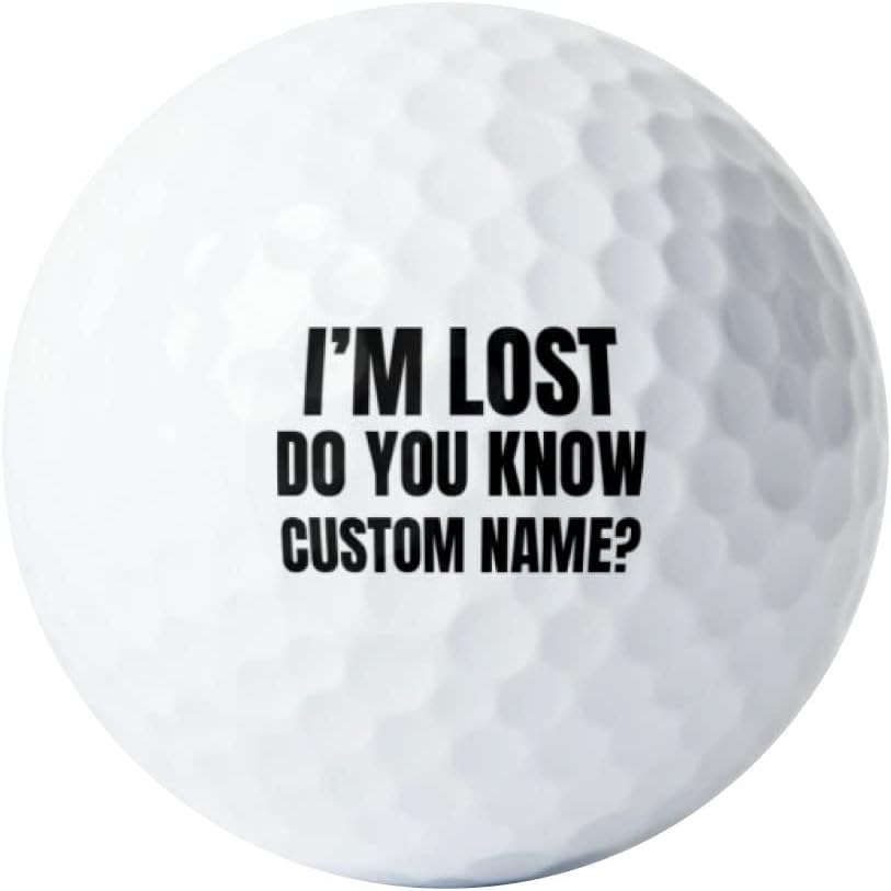 I'm Lost Do You Know Custom Name Golf Balls with Custom Name, 3-Pack Printed White Golf Balls