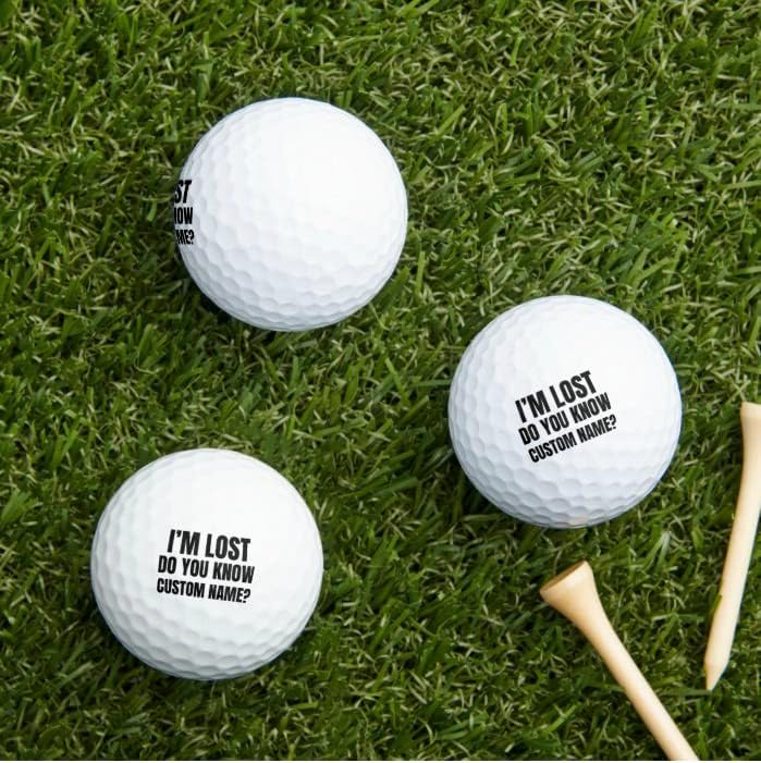 I'm Lost Do You Know Custom Name Golf Balls with Custom Name, 3-Pack Printed White Golf Balls