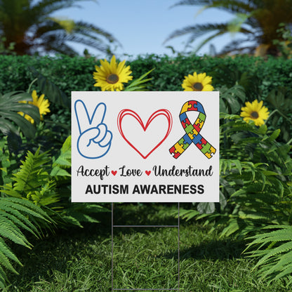 Autism Awareness Yard Sign Love