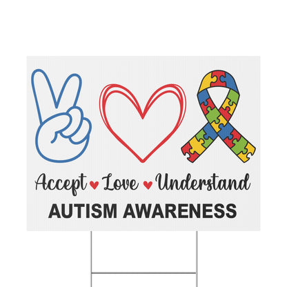 Autism Awareness Yard Sign Love