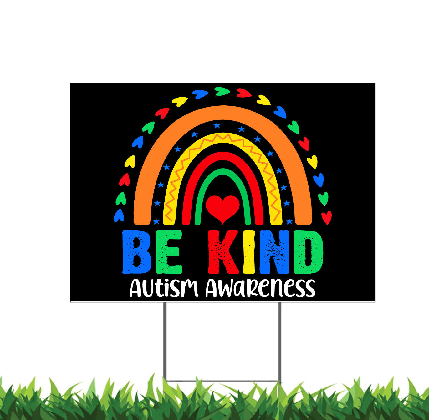 Autism Awareness Yard Sign, 18x12, 24x18, 36x24, Double Sided, H-Stake Included, v5