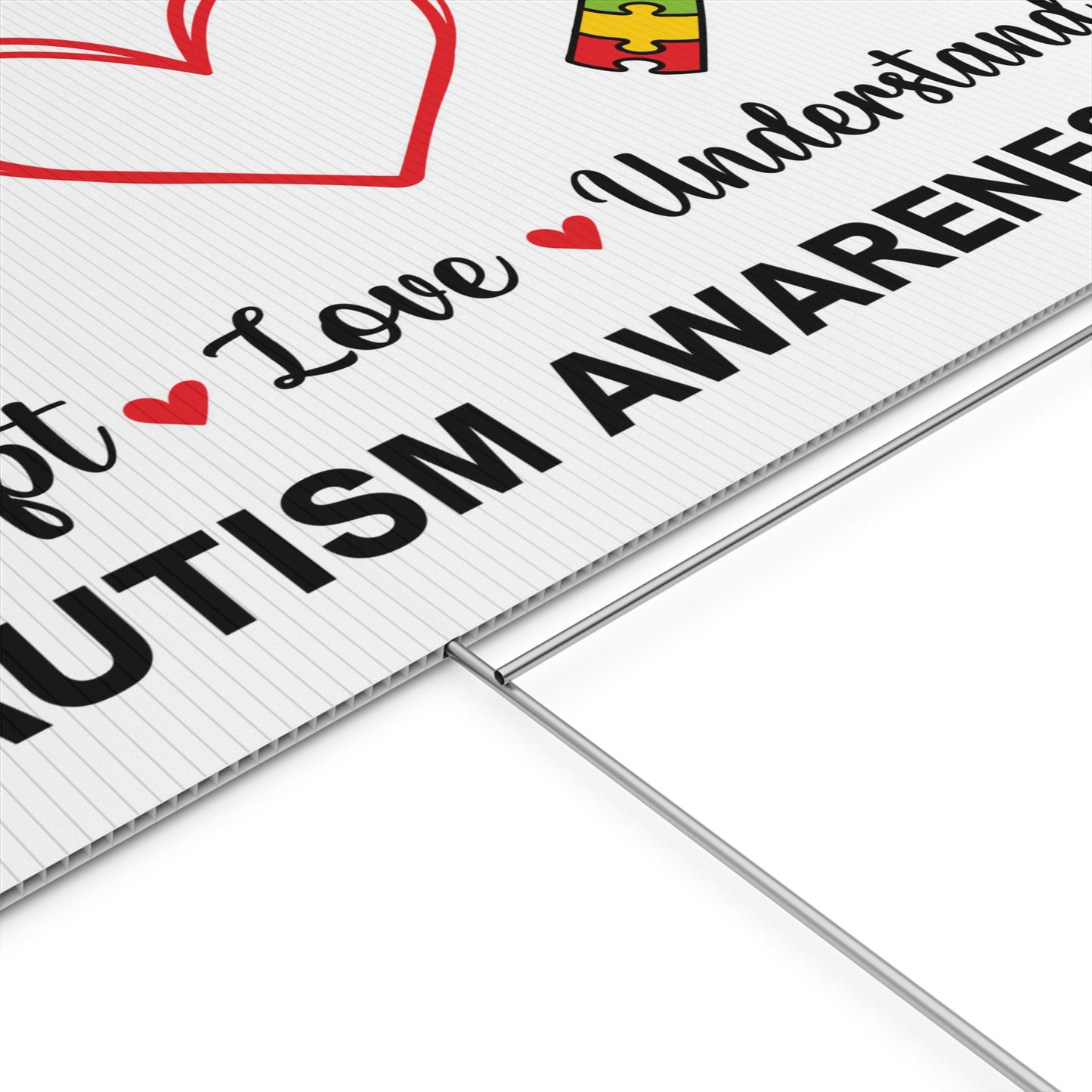 Autism Awareness Yard Sign, 18x12, 24x18, 36x24, Double Sided, H-Stake Included, v4